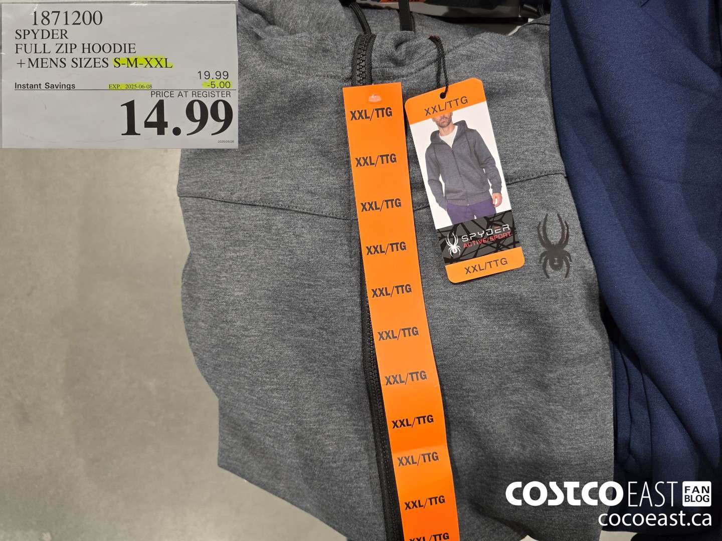 1871200 SPYDER FULL ZIP HOODIE +MENS SIZES S-M-XXL ($5.00 INSTANT SAVINGS EXPIRES ON 2025-06-08) $14.99