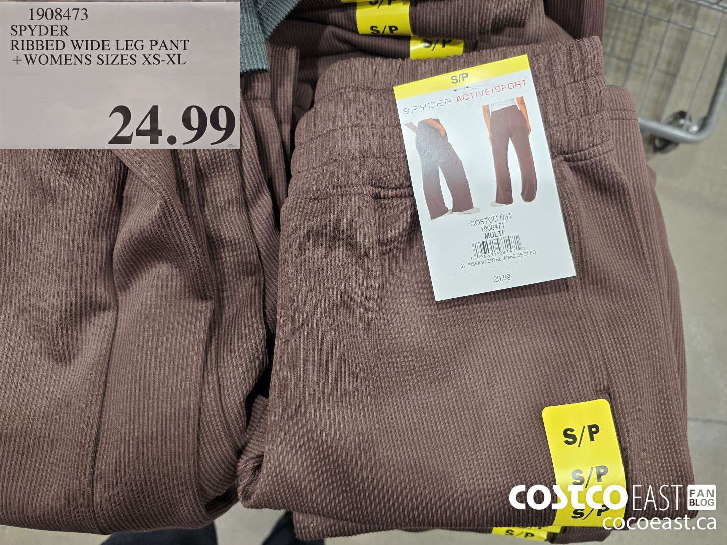 1908473 SPYDER RIBBED WIDE LEG PANT +WOMENS SIZES XS-XL $24.99