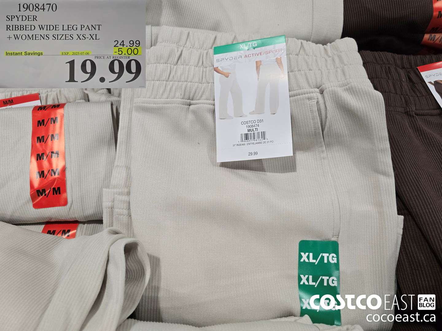 1908470 SPYDER RIBBED WIDE LEG PANT +WOMENS SIZES XS-XL ($5.00 INSTANT SAVINGS EXPIRES ON 2025-07-06) $19.99