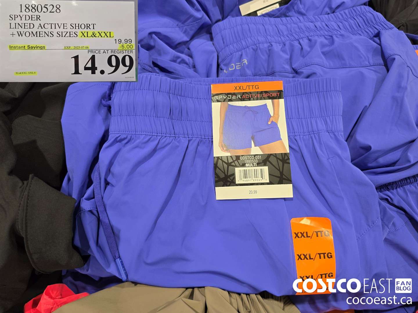 1880528 SPYDER LINED ACTIVE SHORT +WOMENS SIZES XL&XXL ($5.00 INSTANT SAVINGS EXPIRES ON 2025-07-06) $14.99