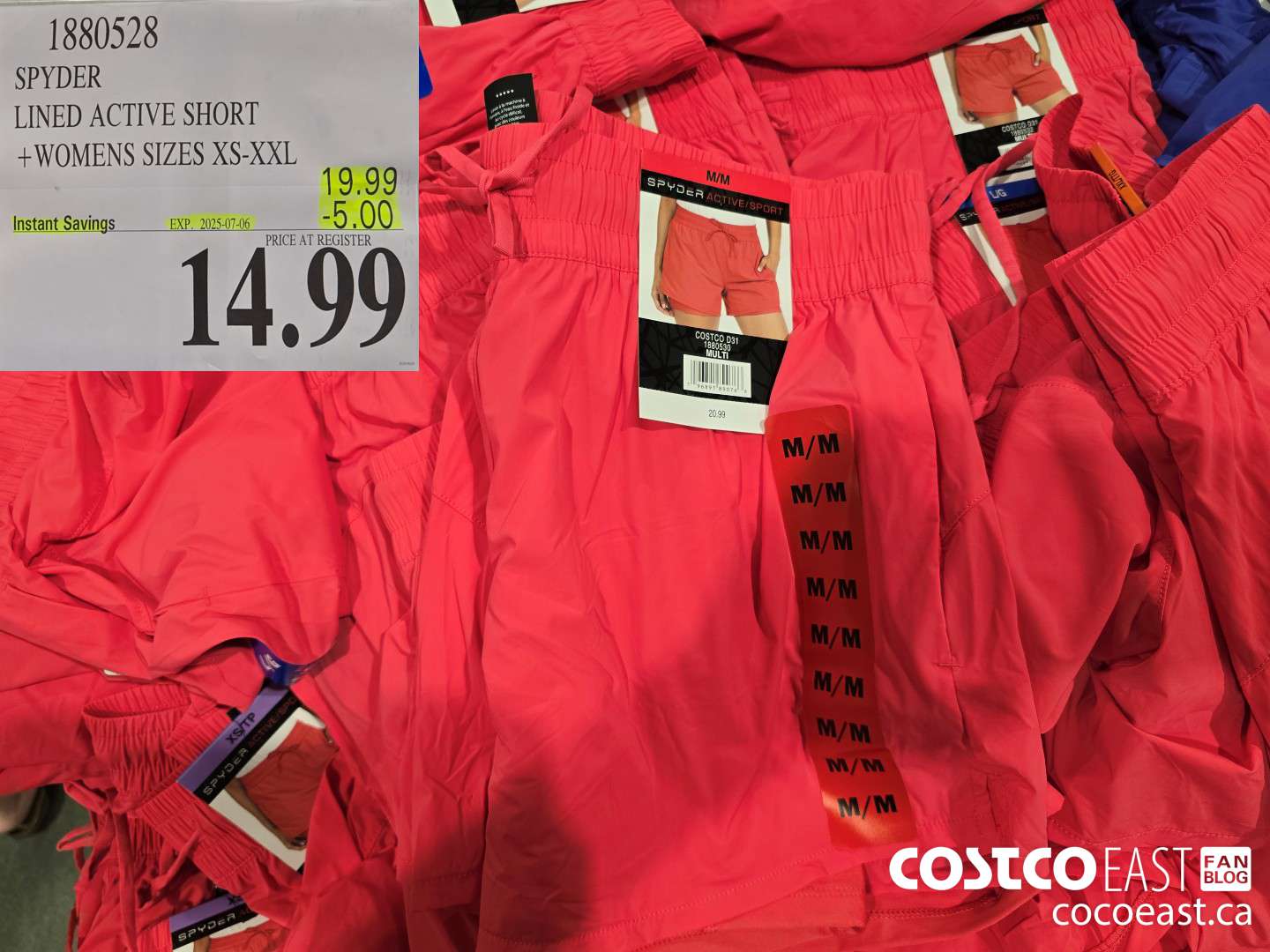 1880528 SPYDER LINED ACTIVE SHORT +WOMENS SIZES XS-XXL ($5.00 INSTANT SAVINGS EXPIRES ON 2025-07-06) $14.99