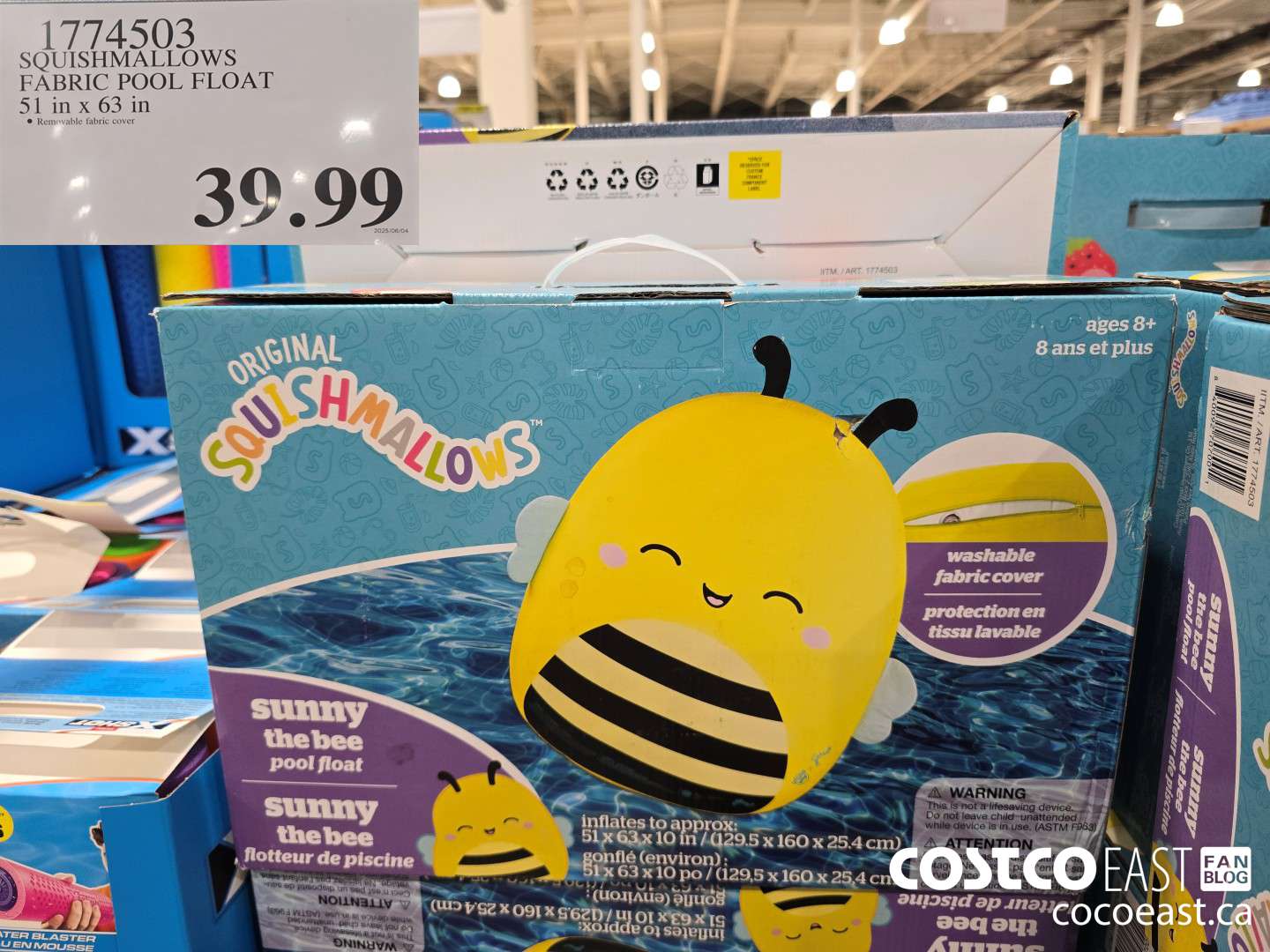 1774503 SQUISHMALLOWS FABRIC POOL FLOAT 51 IN X 63 IN $39.99