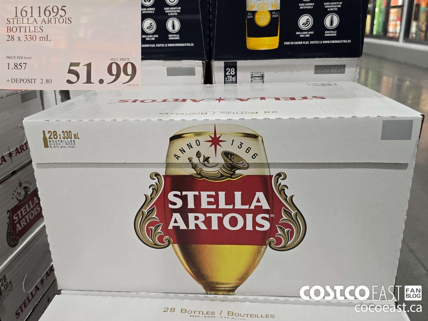 1611695 STELLA ARTOIS BOTTLES 28 x 330 mL $51.99