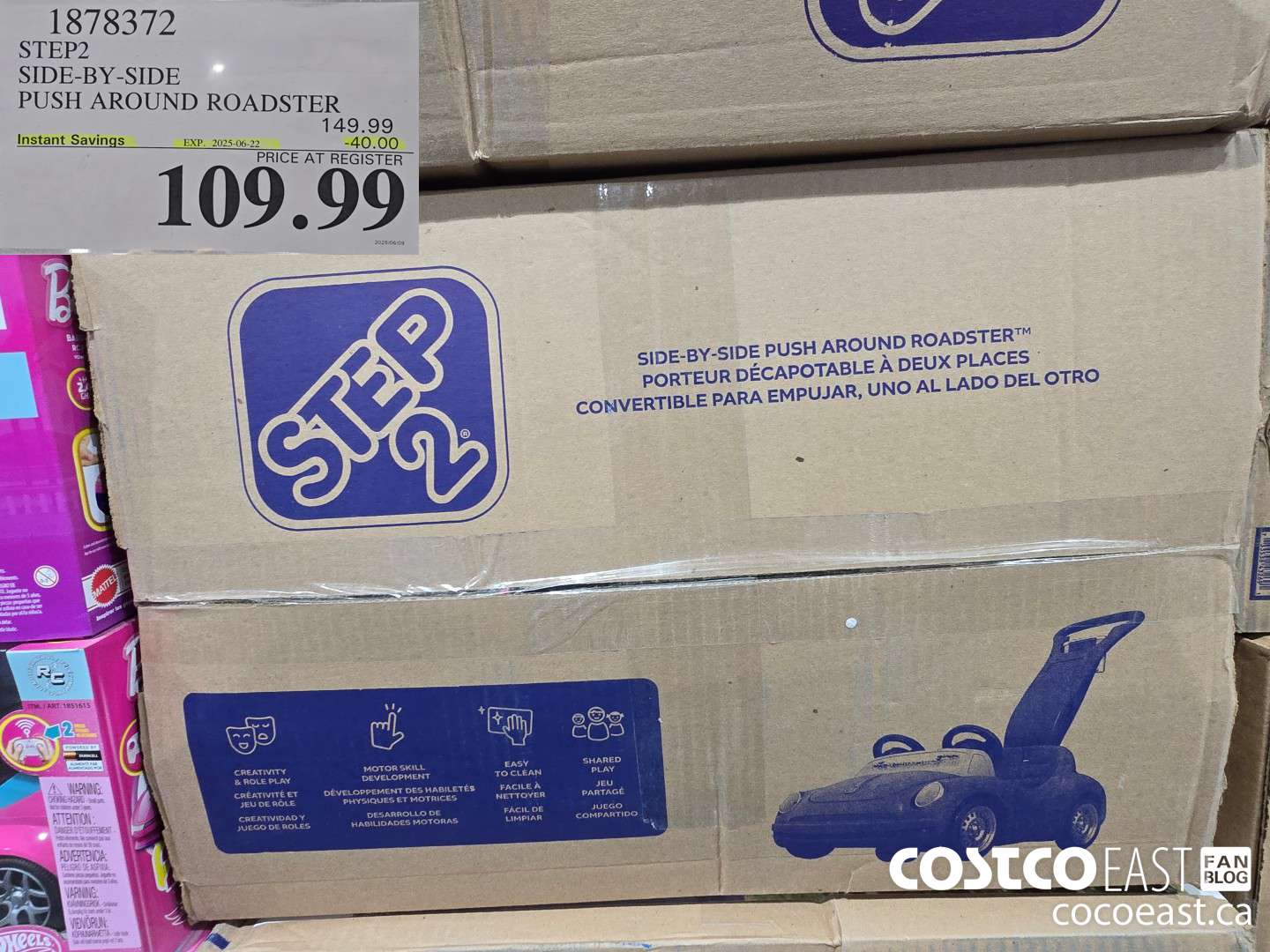 1878372 STEP2 SIDE-BY-SIDE PUSH AROUND ROADSTER ($40.00 INSTANT SAVINGS EXPIRES ON 2025-06-22) $109.99