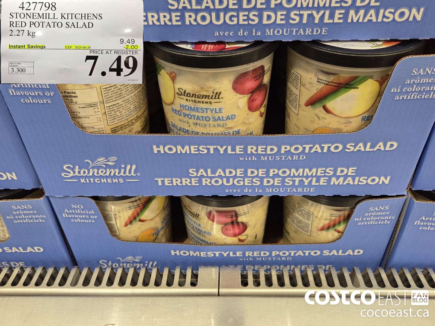 427798 STONEMILL KITCHENS RED POTATO SALAD 2.27 KG ($2.00 INSTANT SAVINGS EXPIRES ON 2025-06-29) $7.49