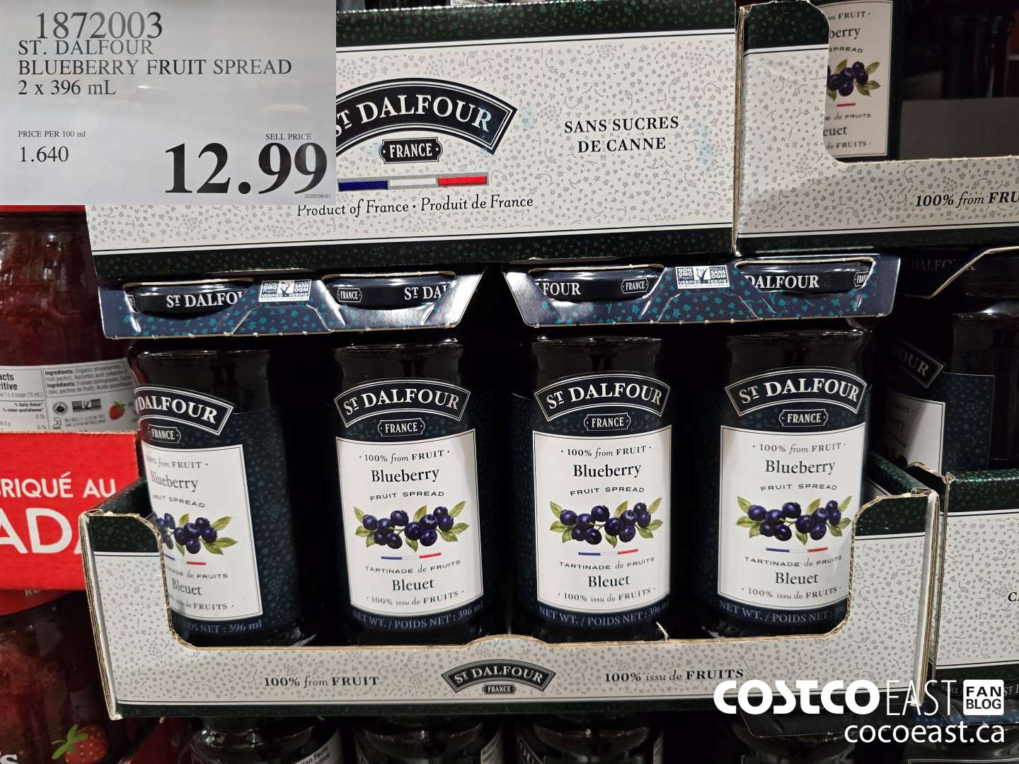 1872003 ST. DALFOUR BLUEBERRY FRUIT SPREAD 2 x 396 ML $12.99