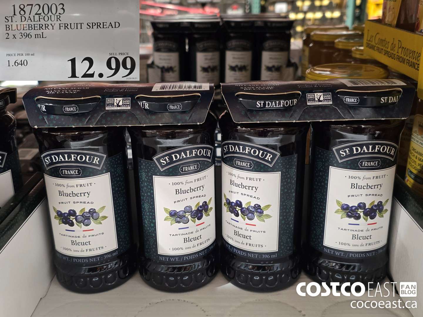 1872003 ST. DALFOUR BLUEBERRY FRUIT SPREAD 2 x 396 ML $12.99