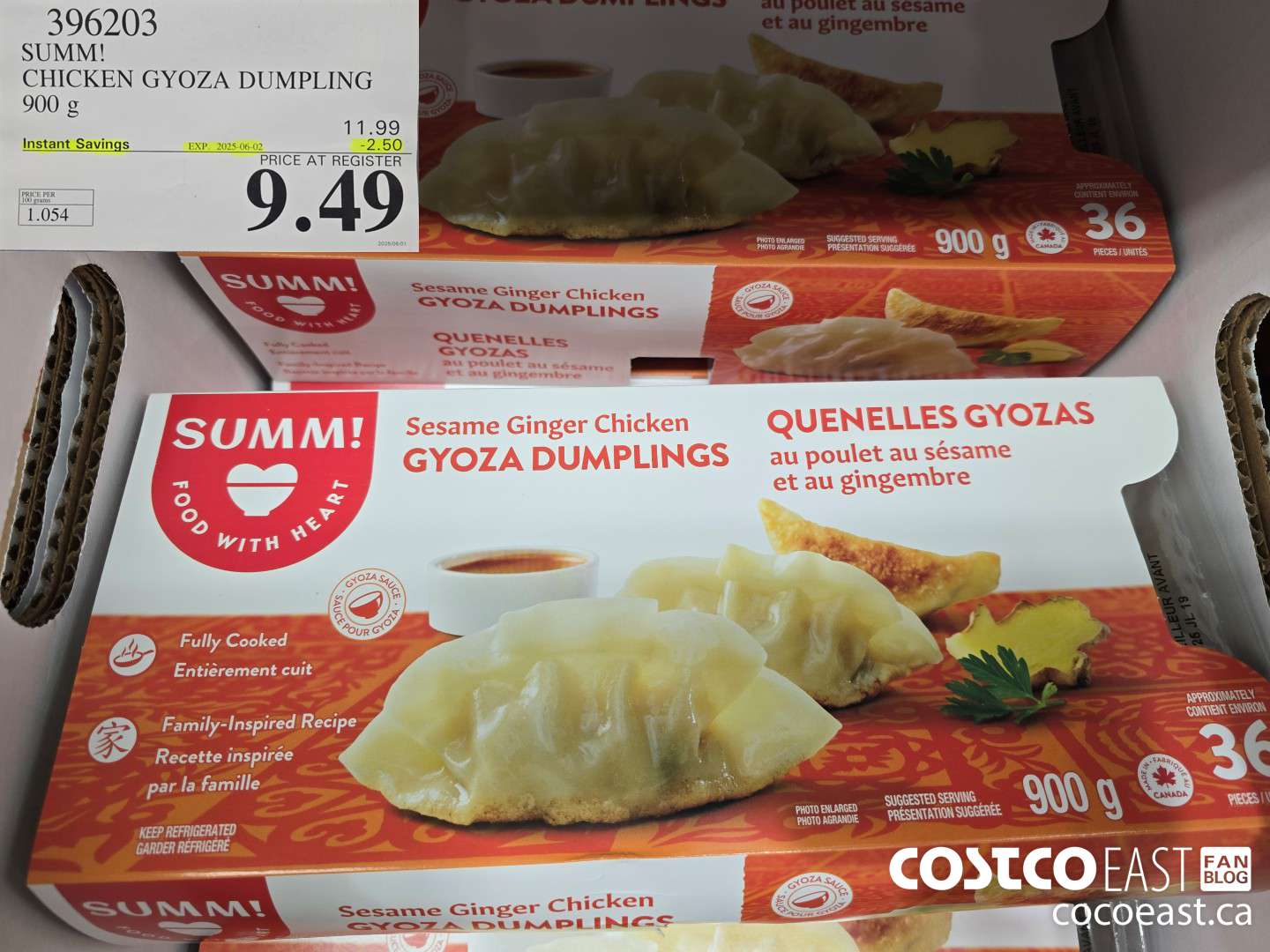 396203 SUMM! CHICKEN GYOZA DUMPLING 900G ($2.50 INSTANT SAVINGS EXPIRES ON 2025-06-02) $9.49