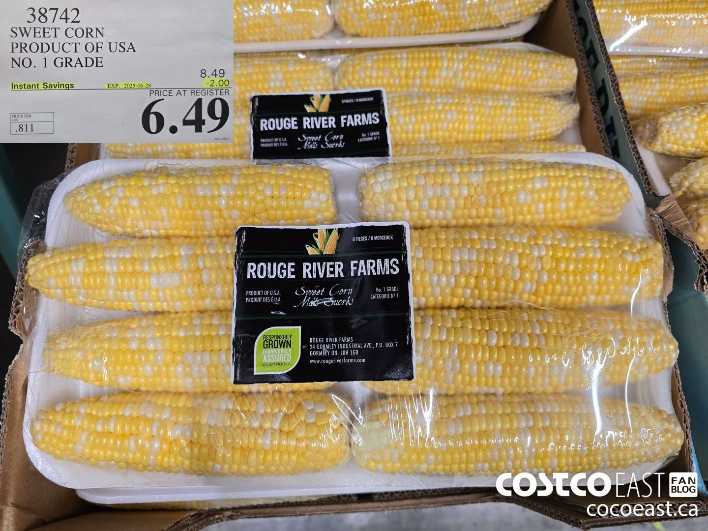 38742 SWEET CORN PRODUCT OF ONTARIO NO. 1 GRADE ($2.00 INSTANT SAVINGS EXPIRES ON 2025-06-28) $6.49