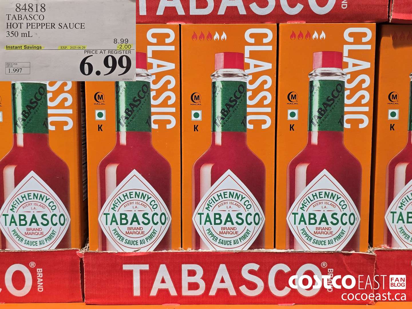 84818 TABASCO HOT PEPPER SAUCE 350 ML ($2.00 INSTANT SAVINGS EXPIRES ON 2025-06-29) $6.99