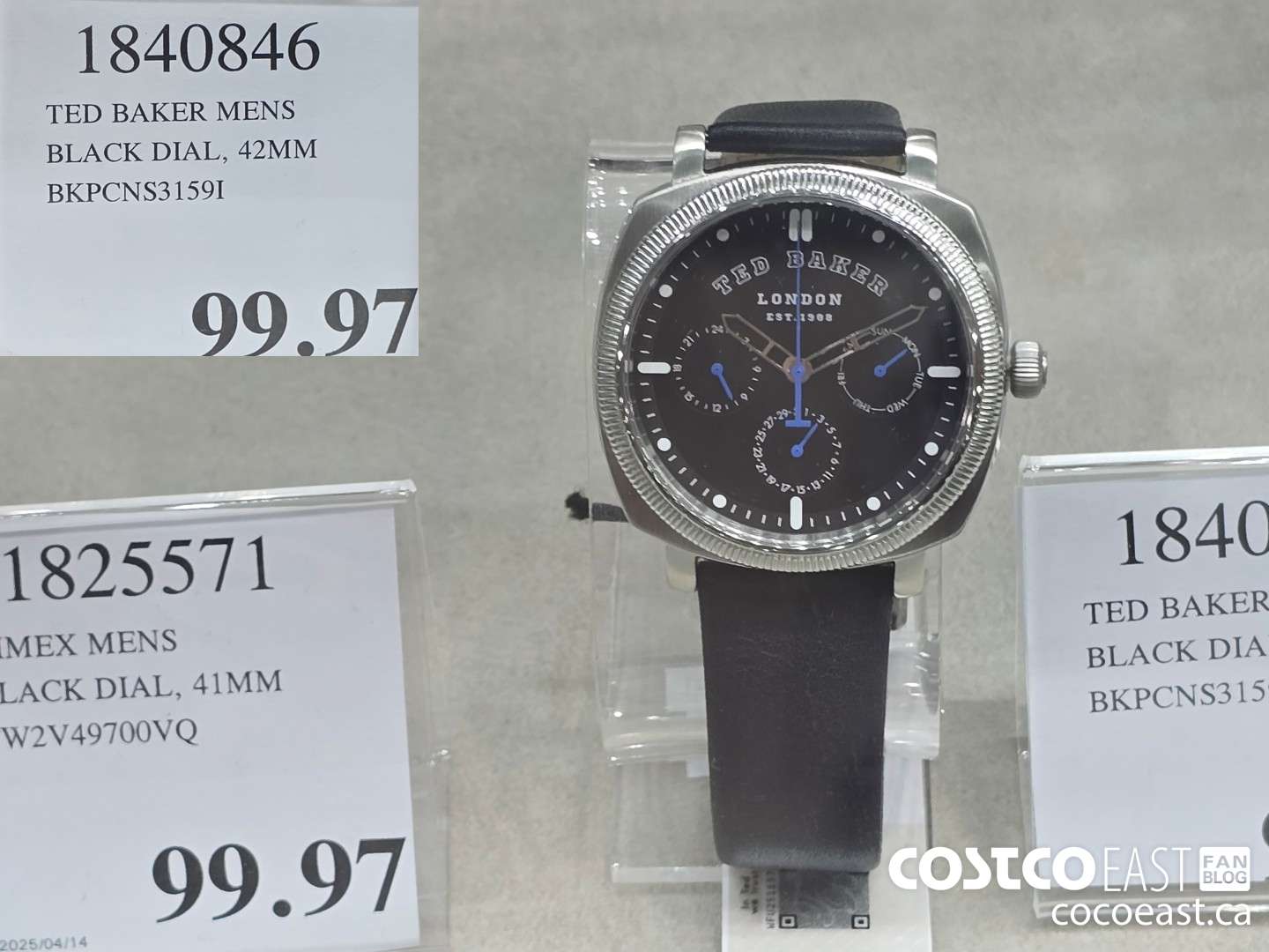 1840846 TED BAKER MENS BLACK DIAL, 42MM BKPCNS3159I  $99.97