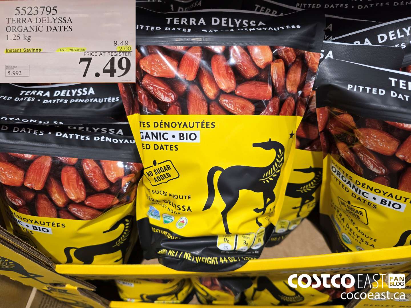 5523795 TERRA DELYSSA ORGANIC DATES 1.25 KG ($2.00 INSTANT SAVINGS EXPIRES ON 2025-06-08) $7.49