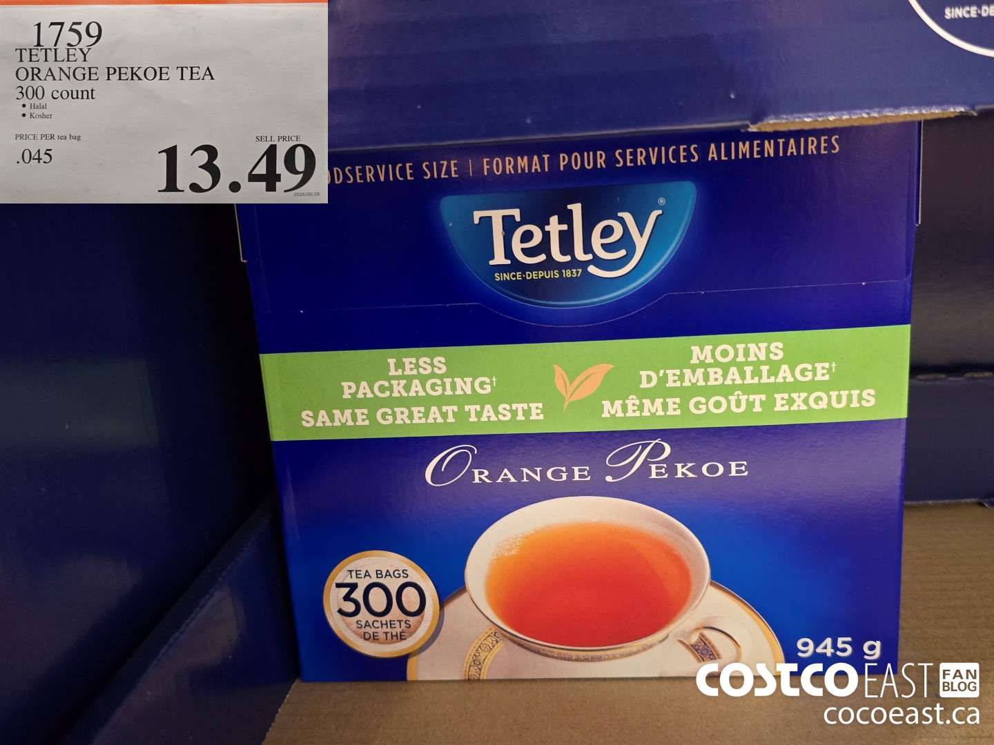 1759 TETLEY ORANGE PEKOE TEA 300 COUNT $13.49