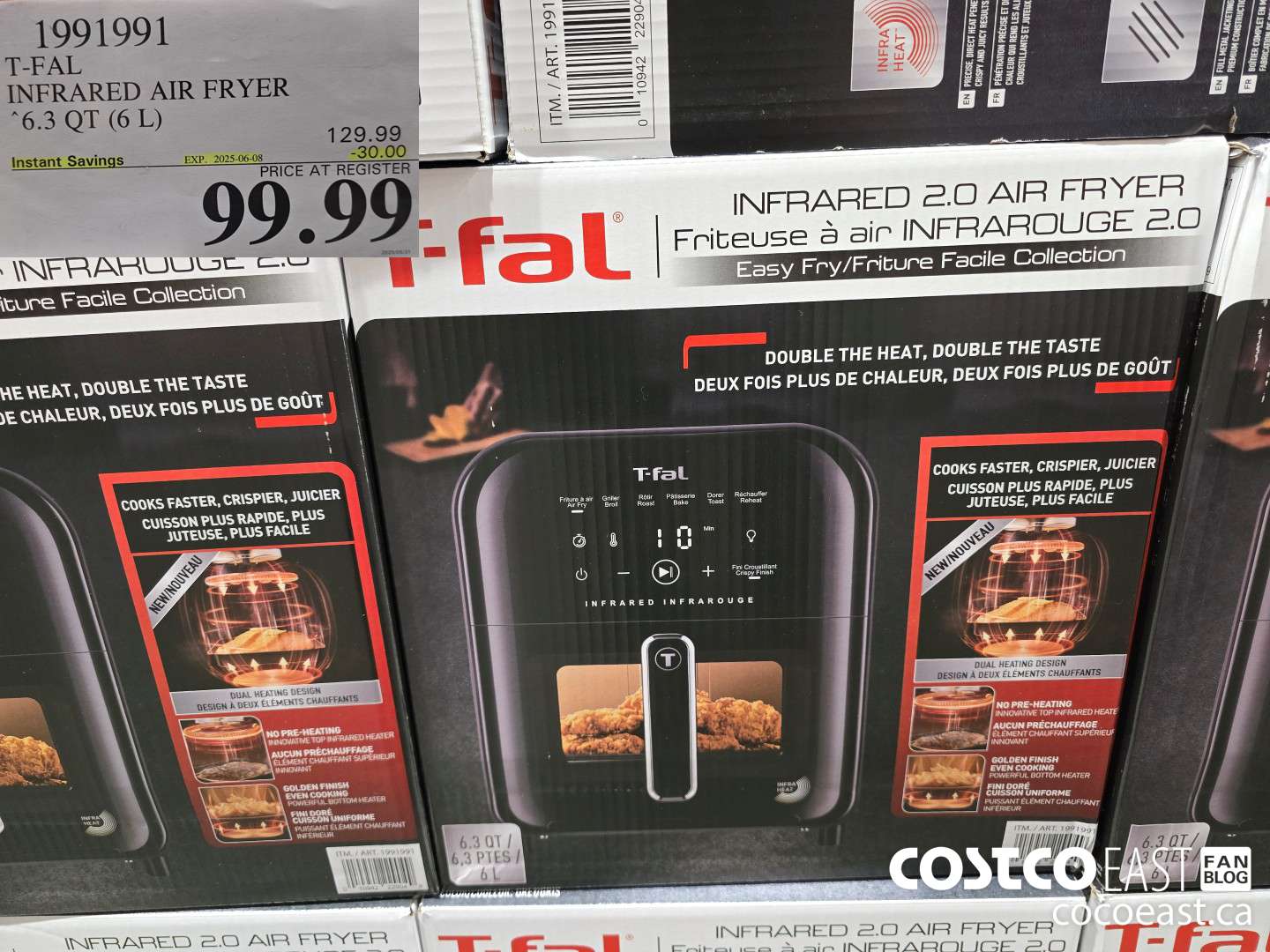 1991991 T-FAL INFRARED AIR FRYER 6.3 QT (6L) ($30.00 INSTANT SAVINGS EXPIRES ON 2025-06-08) $99.99