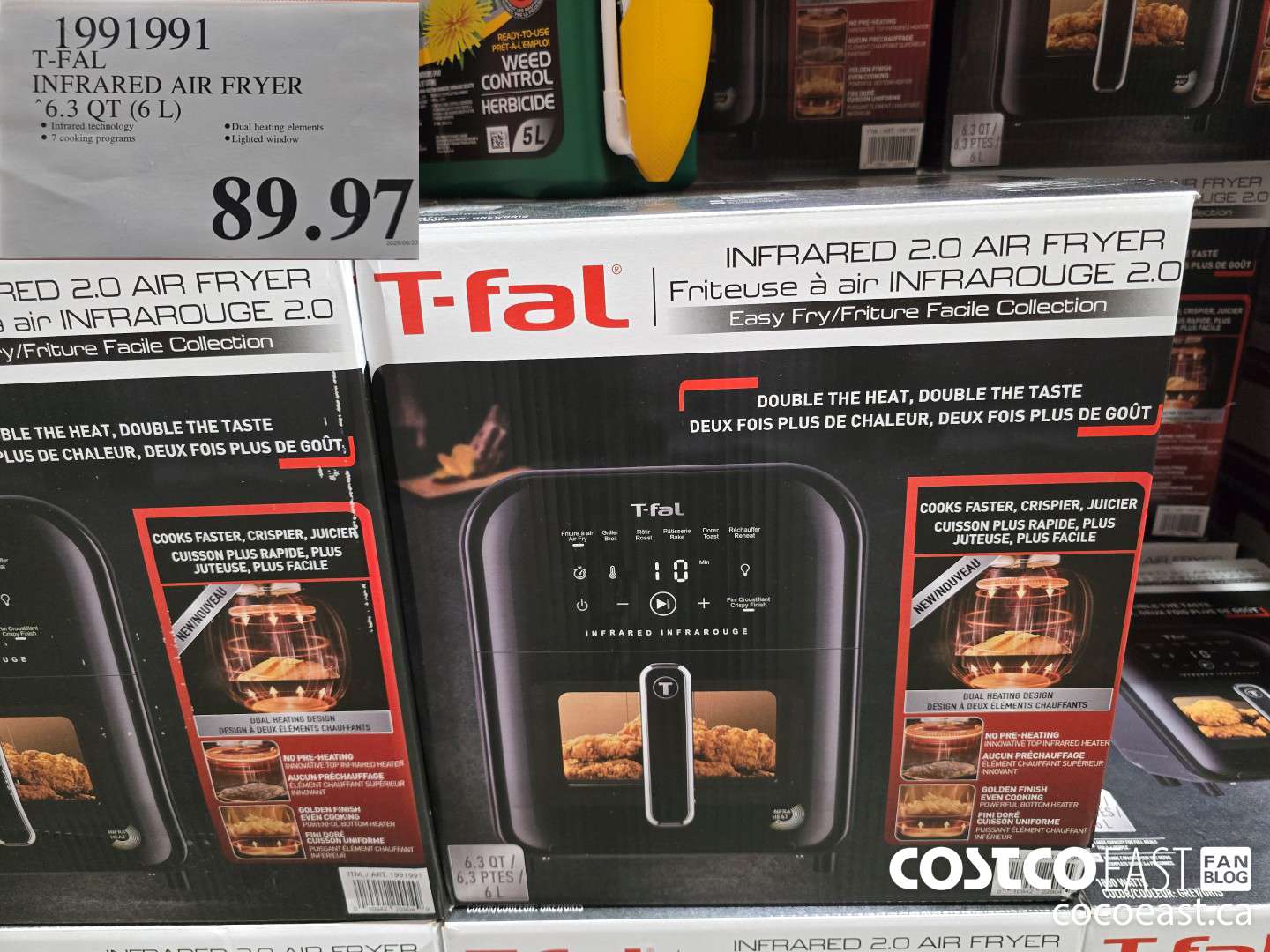 1991991 T-FAL INFRARED AIR FRYER 6.3 QT (6L) $89.97
