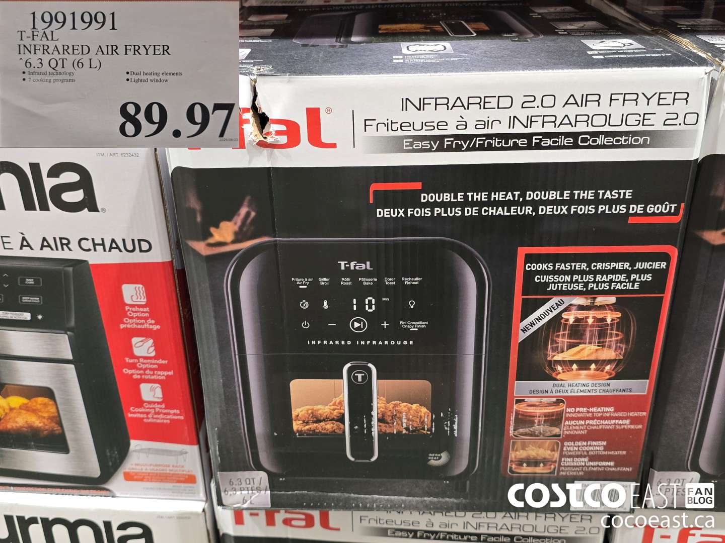 1991991 T-FAL INFRARED AIR FRYER 6.3 QT (6L) $89.97