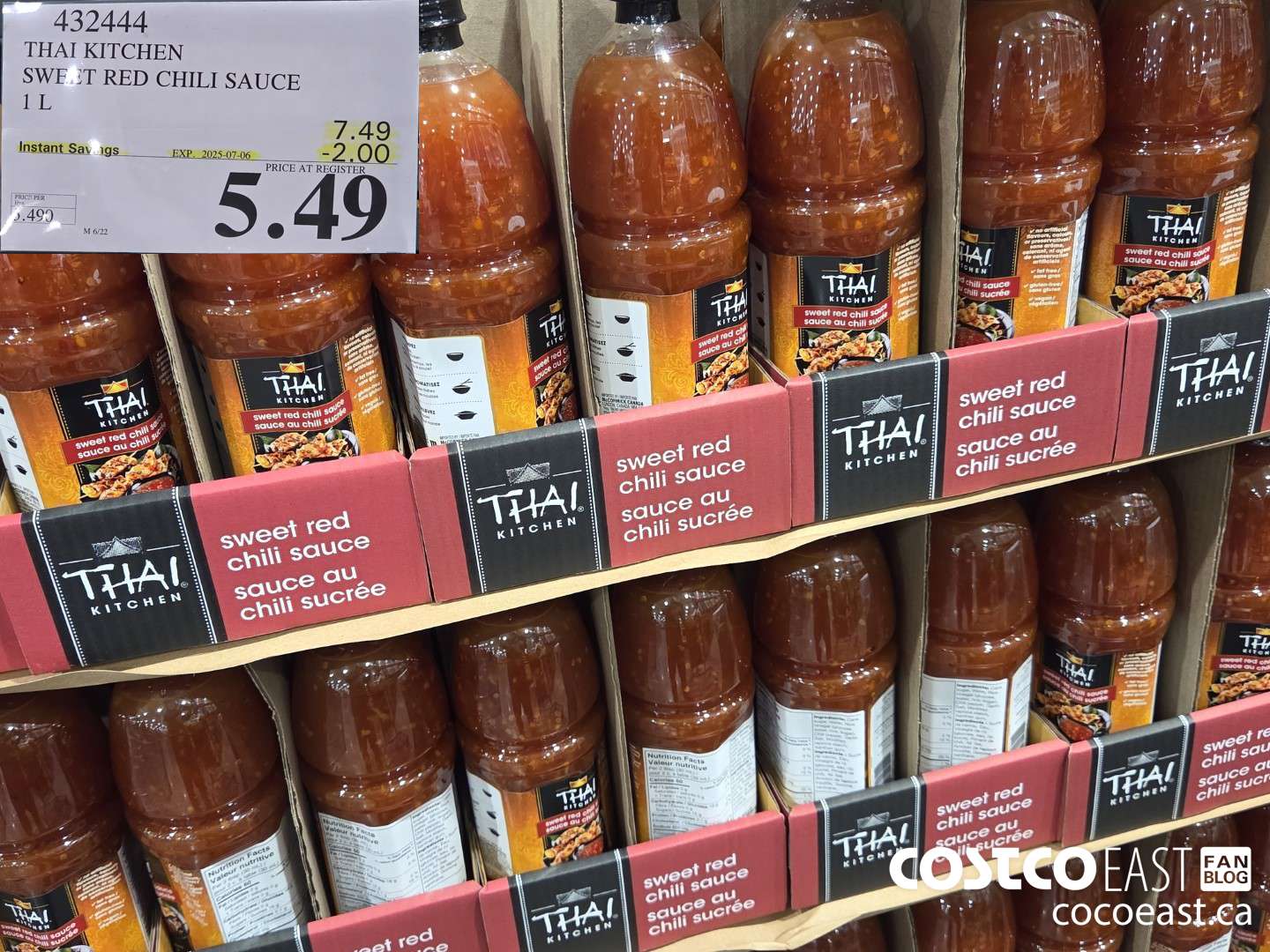 432444 THAI KITCHEN SWEET RED CHILI SAUCE 1 L ($2.00 INSTANT SAVINGS EXPIRES ON 2025-07-06) $5.49