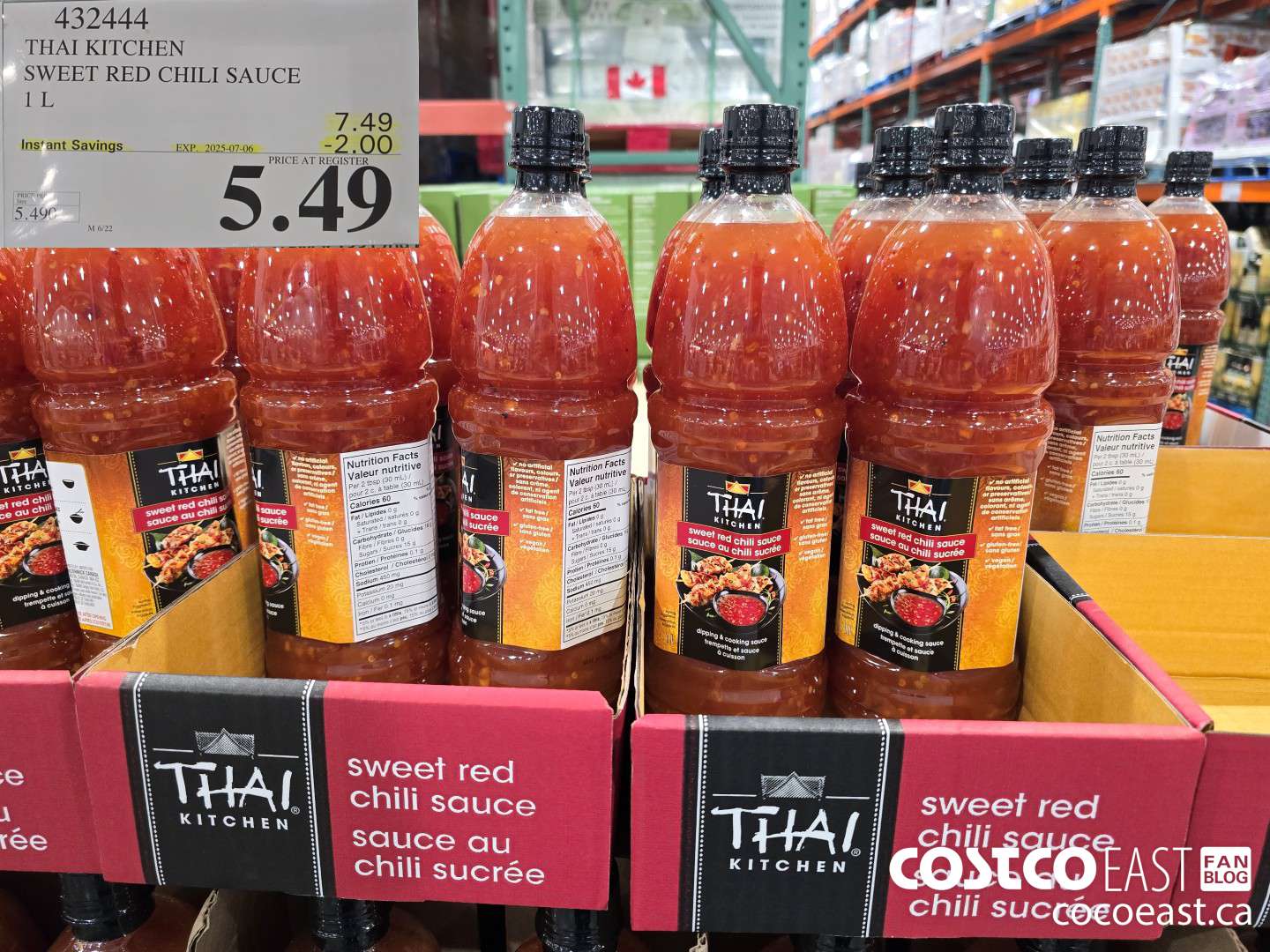 432444 THAI KITCHEN SWEET RED CHILI SAUCE 1 L ($2.00 INSTANT SAVINGS EXPIRES ON 2025-07-06) $5.49