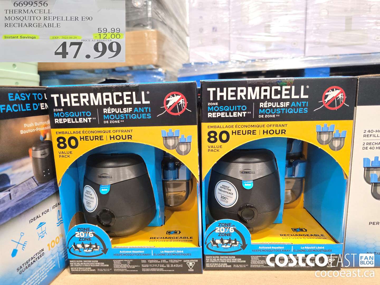 6699556 THERMACELL MOSQUITO REPELLER E90 RECHARGEABLE ($12.00 INSTANT SAVINGS EXPIRES ON 2025-06-29) $47.99