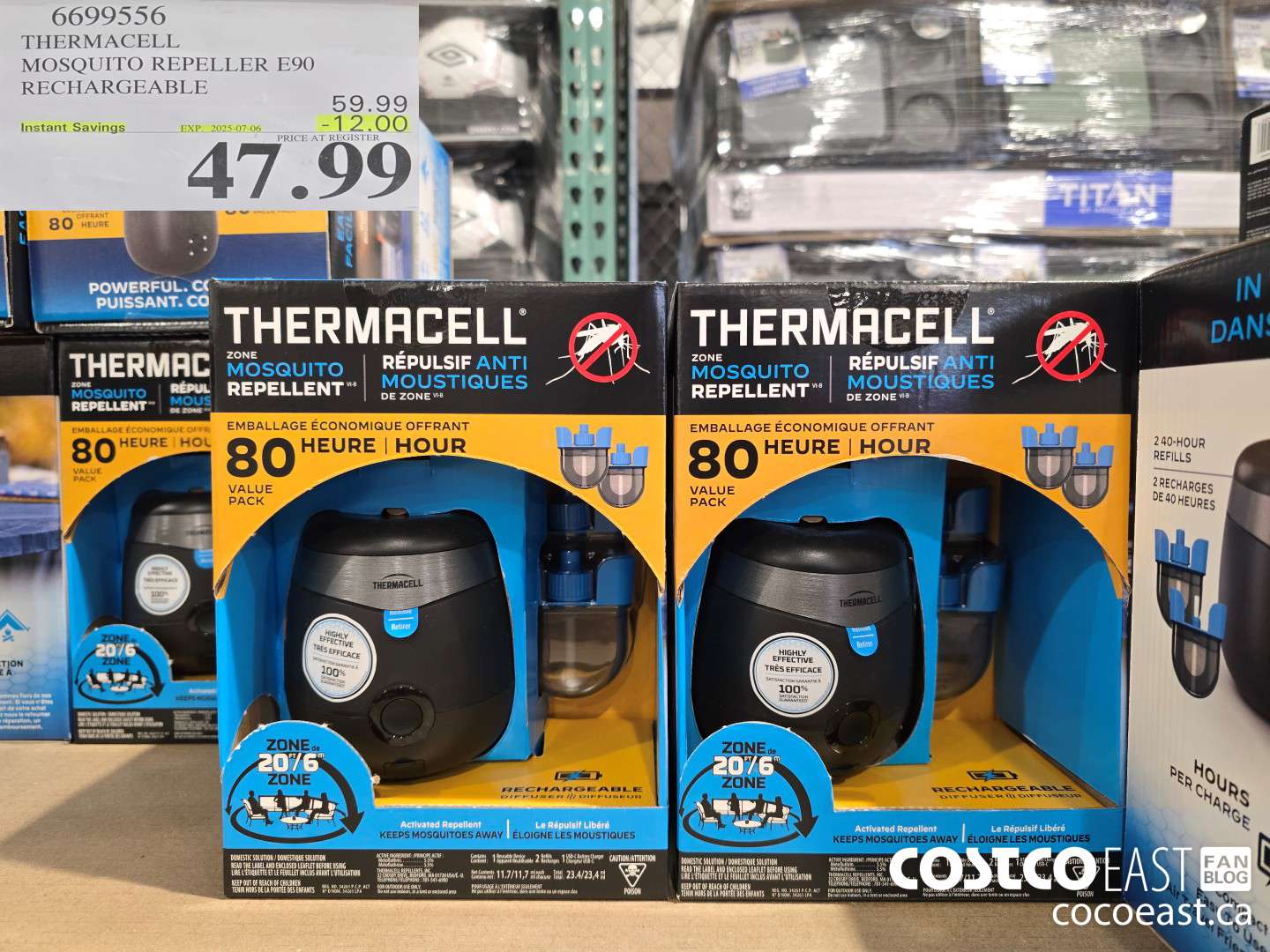 6699556 THERMACELL MOSQUITO REPELLER E90 RECHARGEABLE ($12.00 INSTANT SAVINGS EXPIRES ON 2025-07-06) $47.99