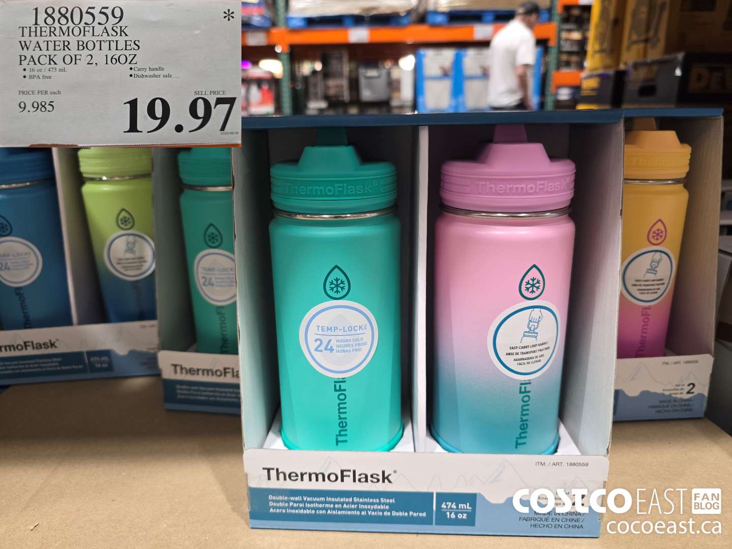 1880559 THERMOFLASK WATER BOTTLES PACK OF 2, 16OZ $19.97