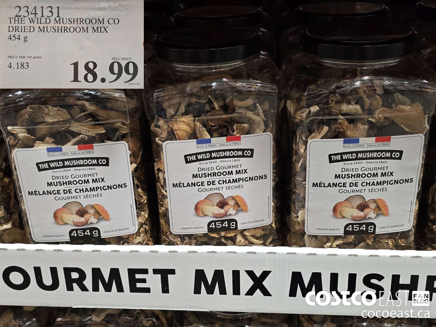 234131 THE WILD MUSHROOM CO DRIED MUSHROOM MIX 454 G $18.99