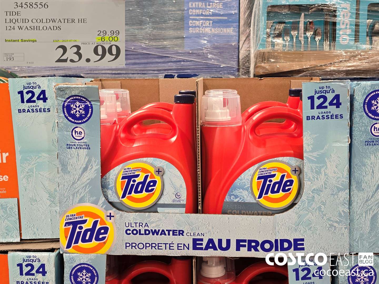 3458556 TIDE LIQUID COLDWATER HE 124 WASHLOADS ($6.00 INSTANT SAVINGS EXPIRES ON 2025-07-06) $23.99
