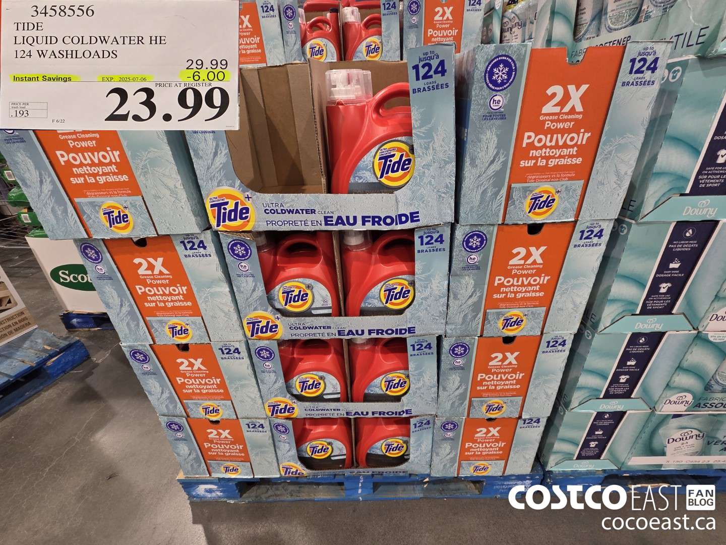 3458556 TIDE LIQUID COLDWATER HE 124 WASHLOADS ($6.00 INSTANT SAVINGS EXPIRES ON 2025-07-06) $23.99
