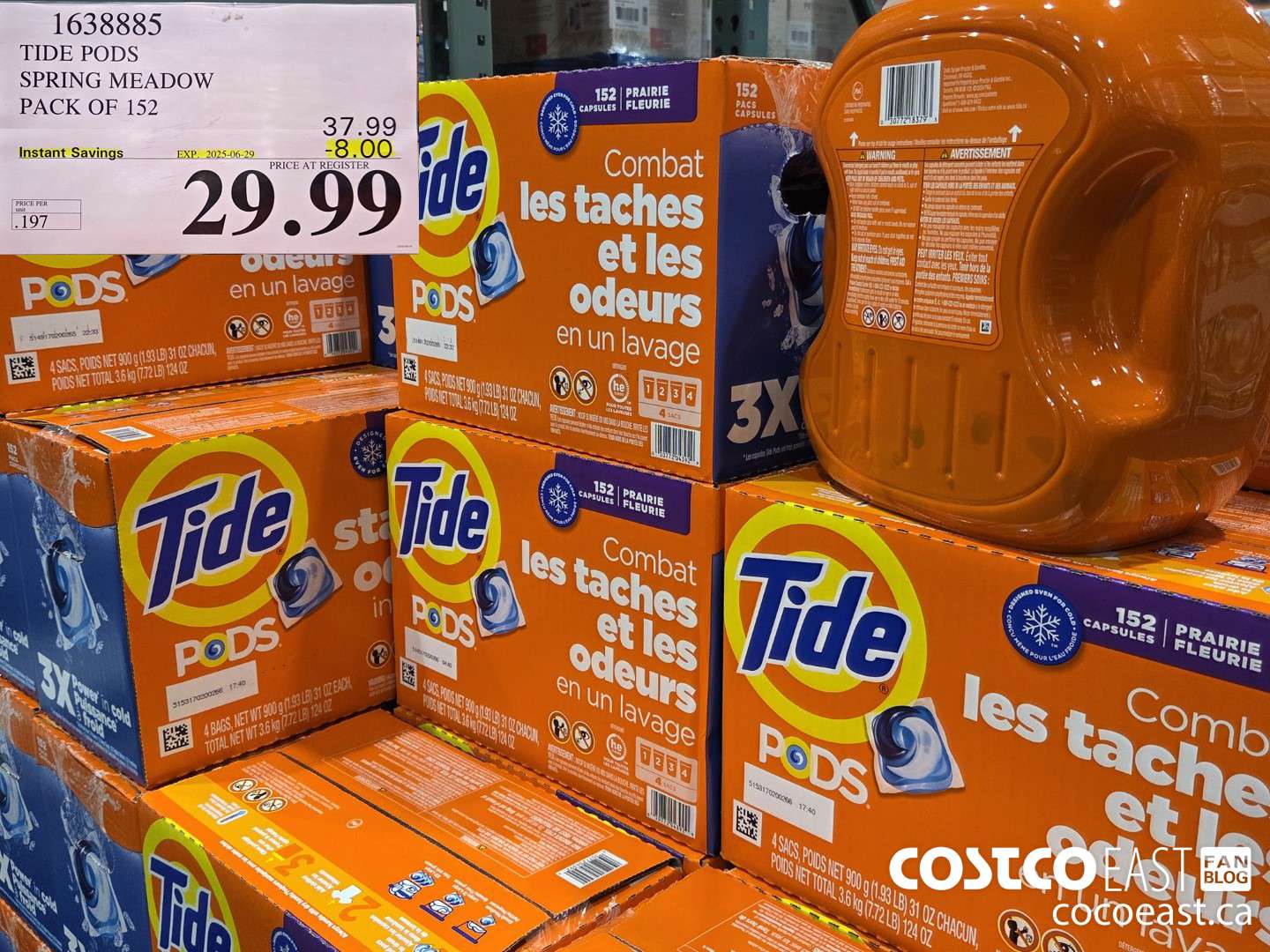 1638885 TIDE PODS SPRING MEADOW PACK OF 152 ($8.00 INSTANT SAVINGS EXPIRES ON 2025-06-29) $29.99