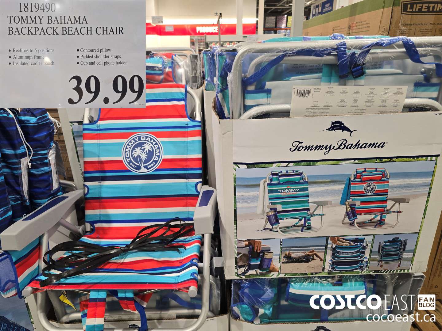 1819490 TOMMY BAHAMA BACKPACK BEACH CHAIR $39.99