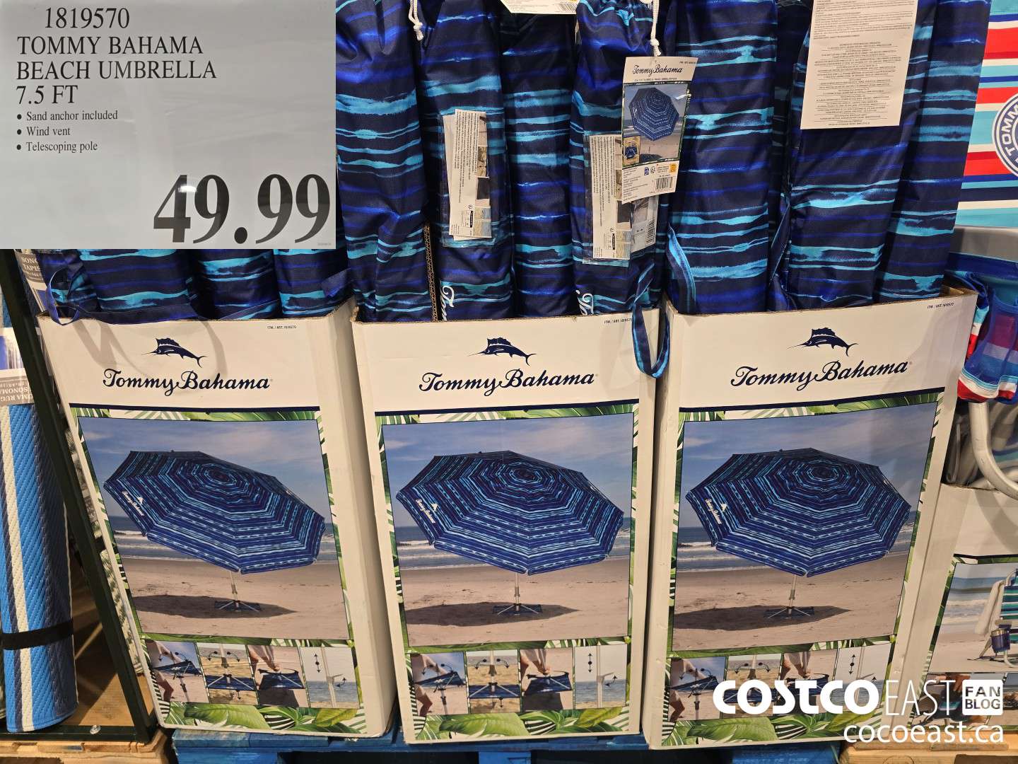 1819570 TOMMY BAHAMA BEACH UMBRELLA 7.5 FT $49.99