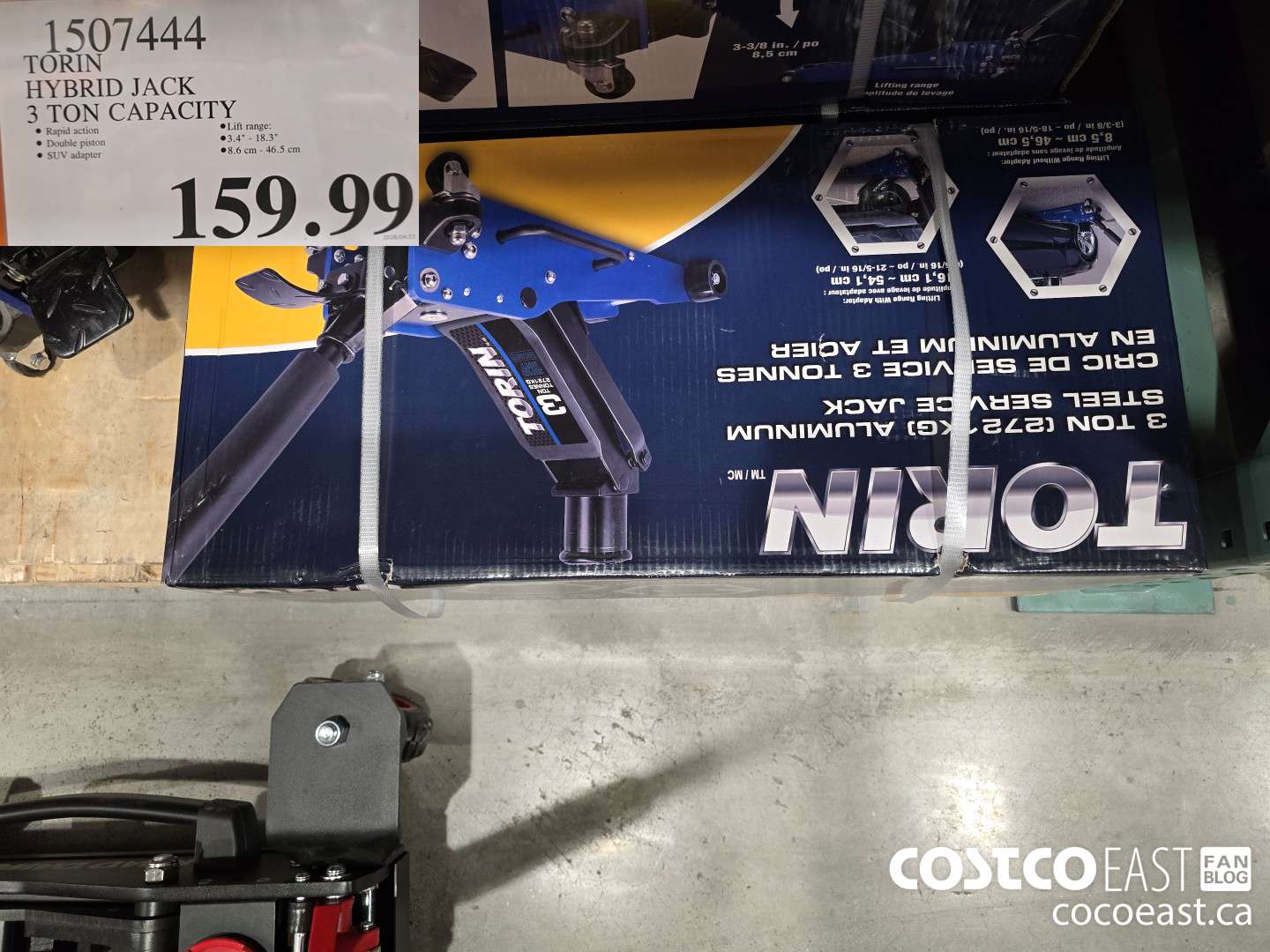 1507444 TORIN ALUMINUM & STEEL JACK 3 TON LOW PROFILE $159.99