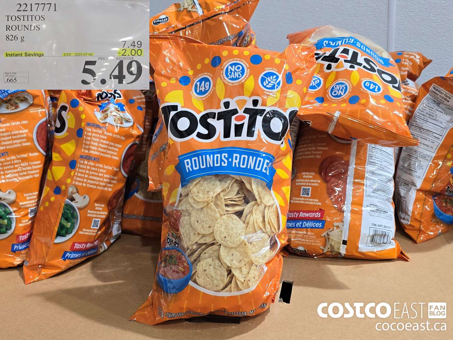 2217771 TOSTITOS ROUNDS 826 g ($2.00 INSTANT SAVINGS EXPIRES ON 2025-07-06) $5.49