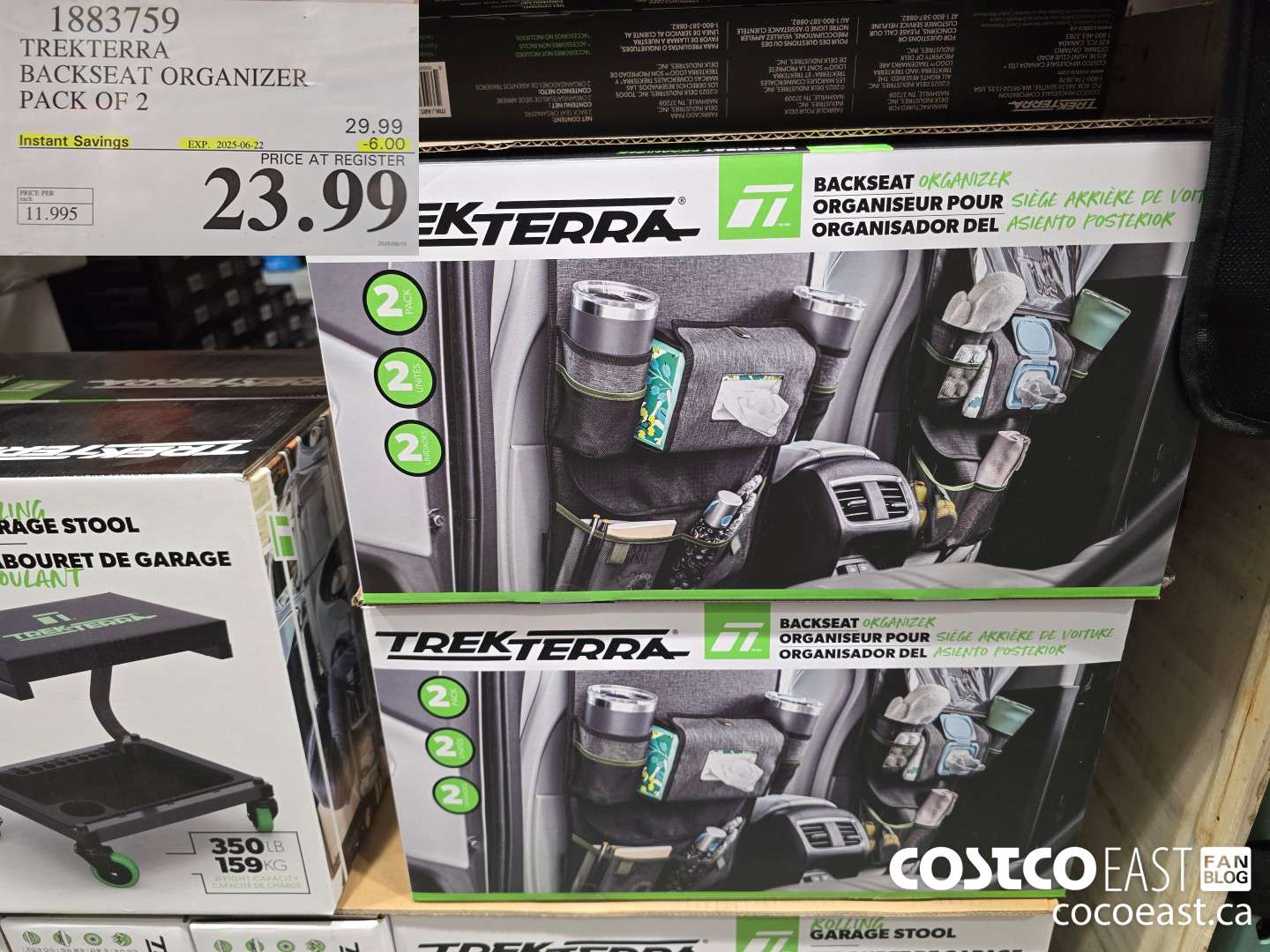 1883759 TREKTERRA BACKSEAT ORGANIZER PACK OF 2 ($6.00 INSTANT SAVINGS EXPIRES ON 2025-06-22) $23.99