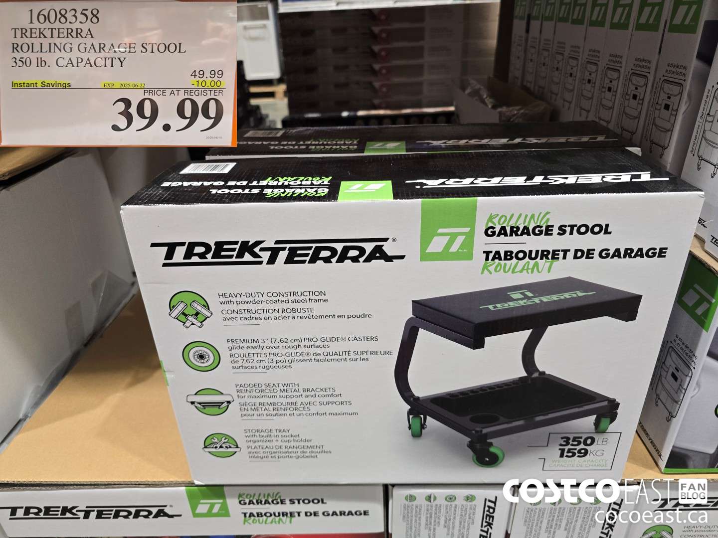 1608358 TREKTERRA ROLLING GARAGE STOOL 350 lb. CAPACITY ($10.00 INSTANT SAVINGS EXPIRES ON 2025-06-22) $39.99