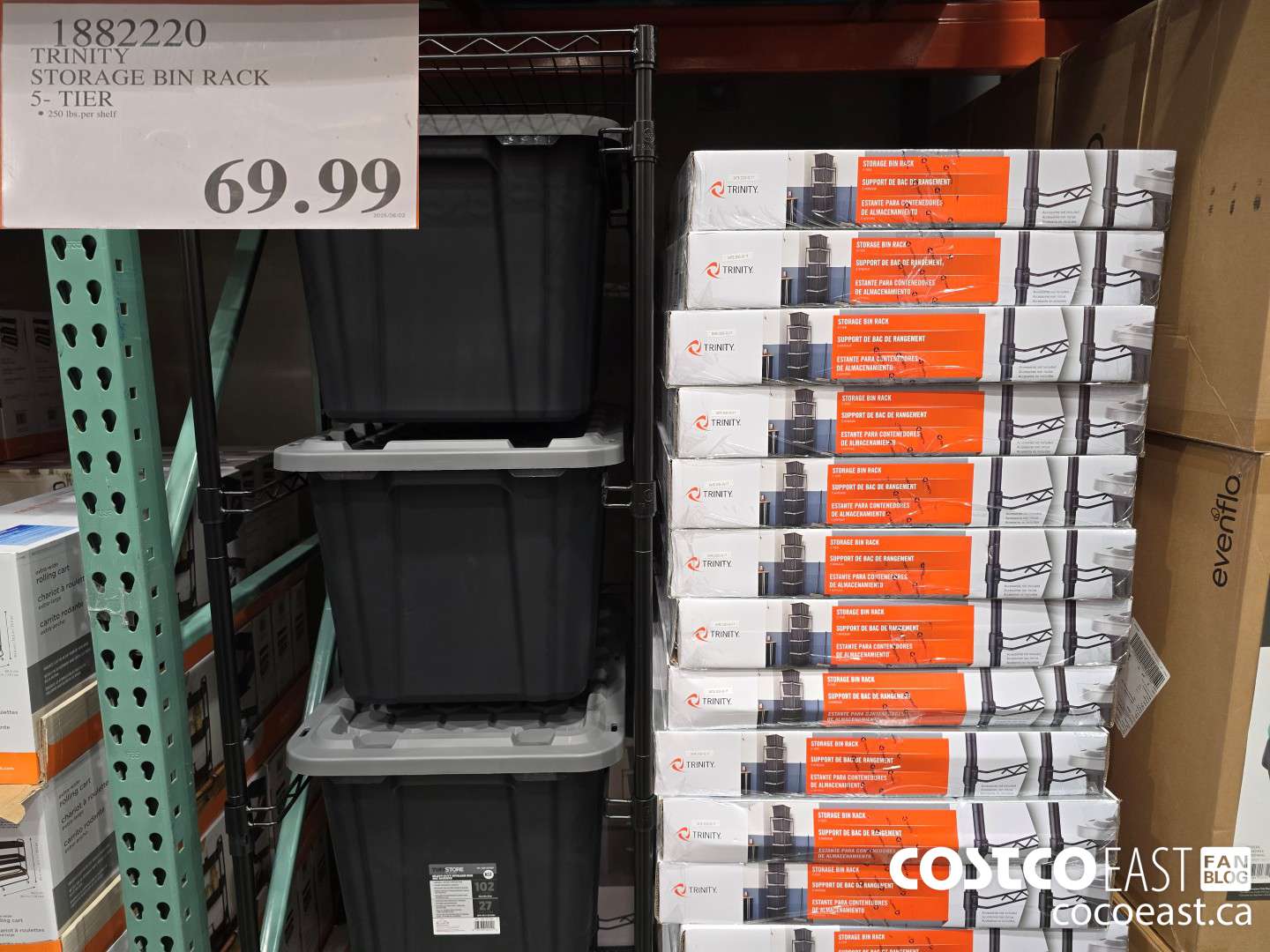 1882220 TRINITY STORAGE BIN RACK 5-TIER $69.99