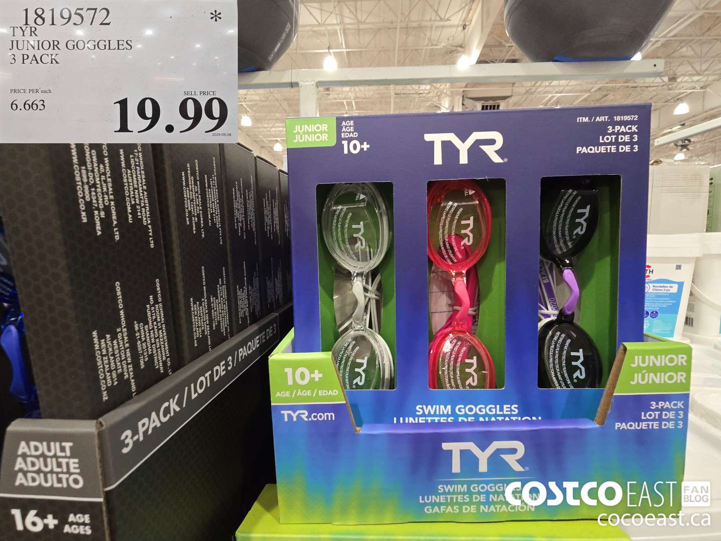 1819572 TYR JUNIOR GOGGLES 3 PACK $19.99