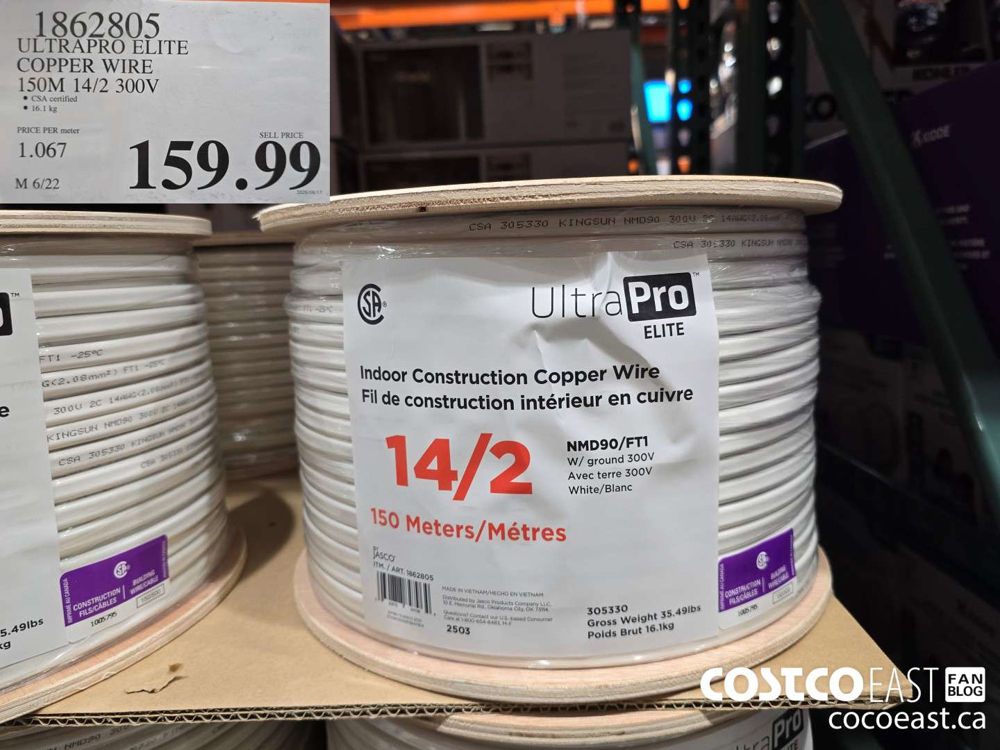 1862805 ULTRAPRO ELITE COPPER WIRE 15M 14/2 300 V $159.99