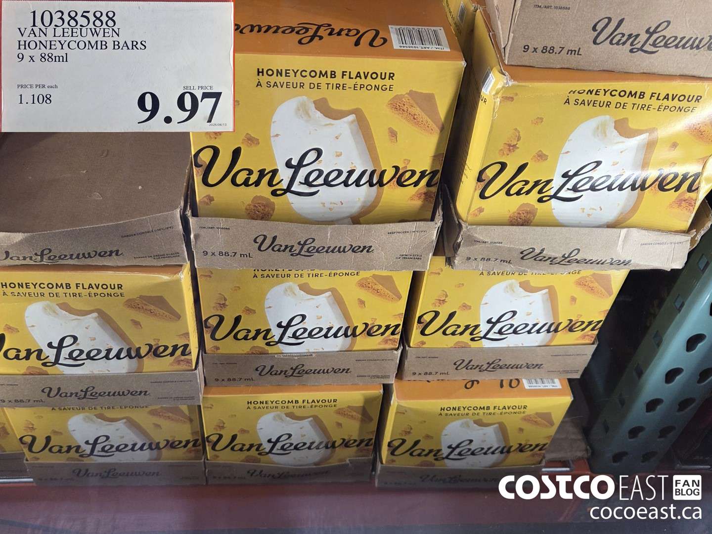 1038588 VAN LEEUWEN HONEYCOMB BARS 9 x 88ml $9.97