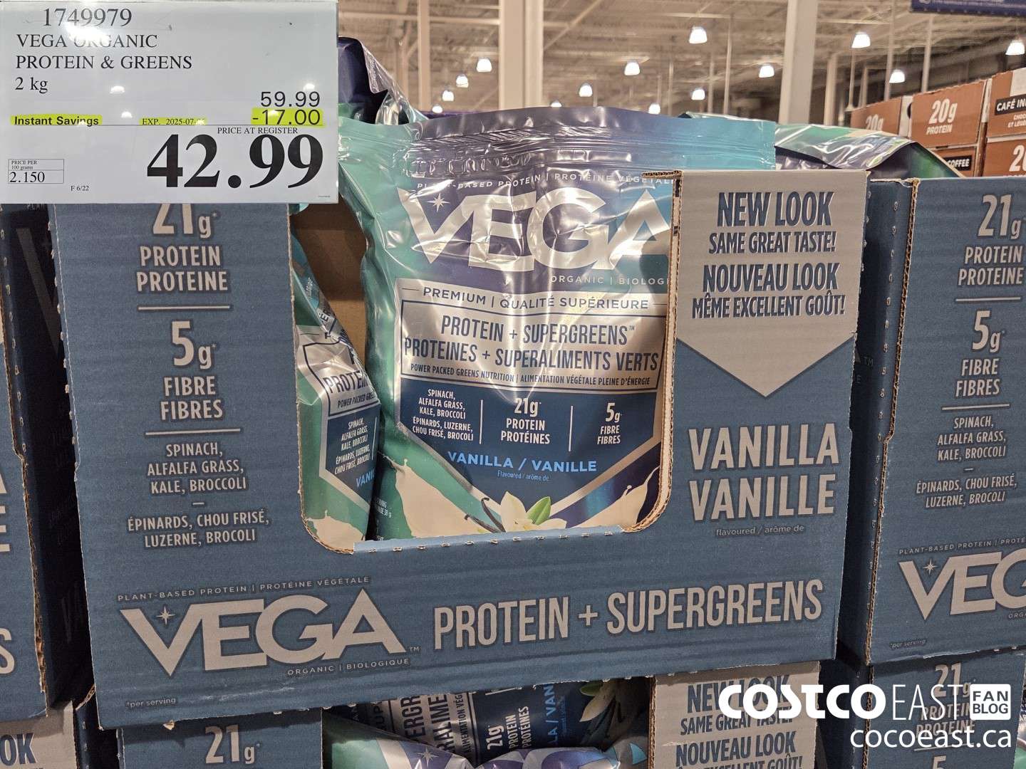 1749979 VEGA ORGANIC PROTEIN & GREENS 2 KG ($17.00 INSTANT SAVINGS EXPIRES ON 2025-07-06) $42.99