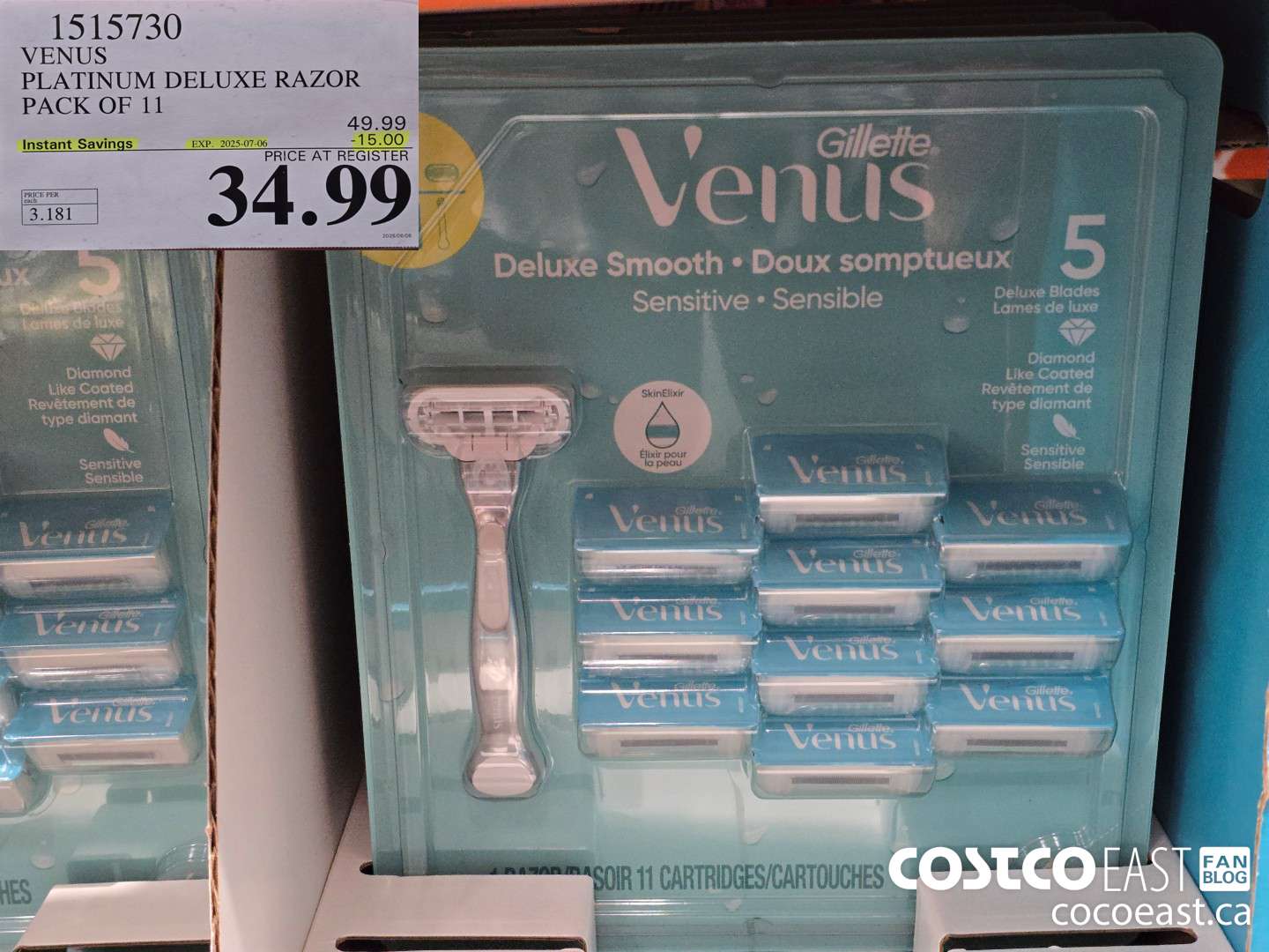 1515730 VENUS PLATINUM DELUXE RAZOR PACK OF 11 ($15.00 INSTANT SAVINGS EXPIRES ON 2025-07-06) $34.99