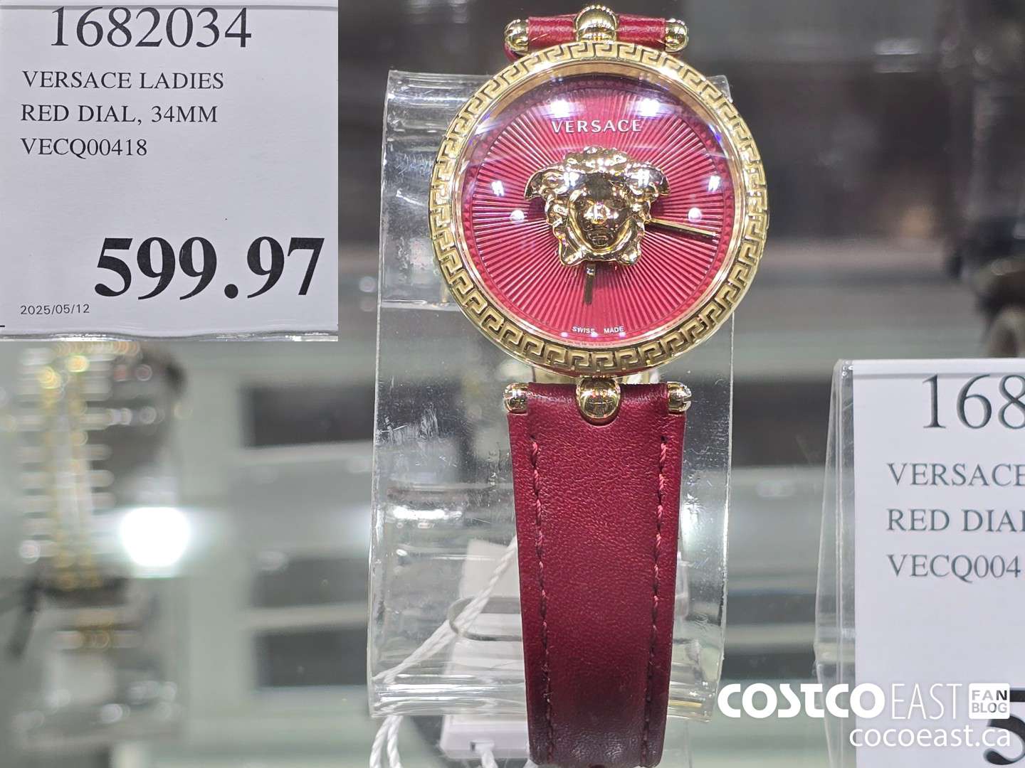 1682034 VERSACE LADIES RED DIAL 34MM VECQ00418 $599.97