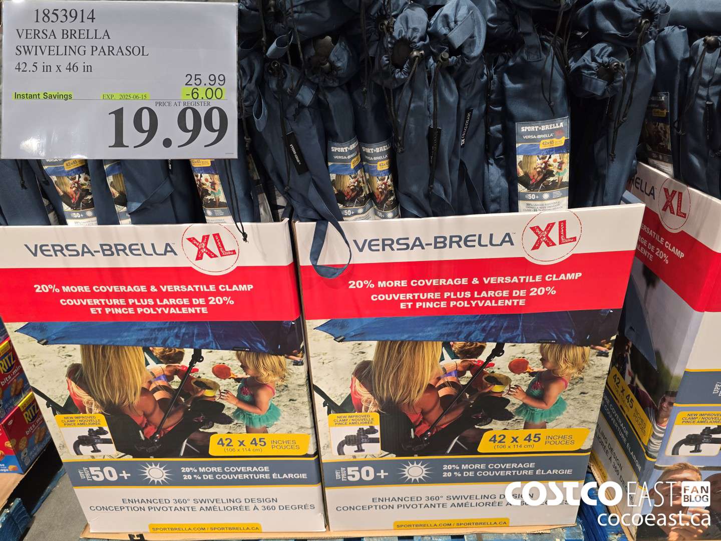 1853914 VERSA BRELLA SWIVELING PARASOL 42.5 in x 46 in ($6.00 INSTANT SAVINGS EXPIRES ON 2025-06-15) $19.99