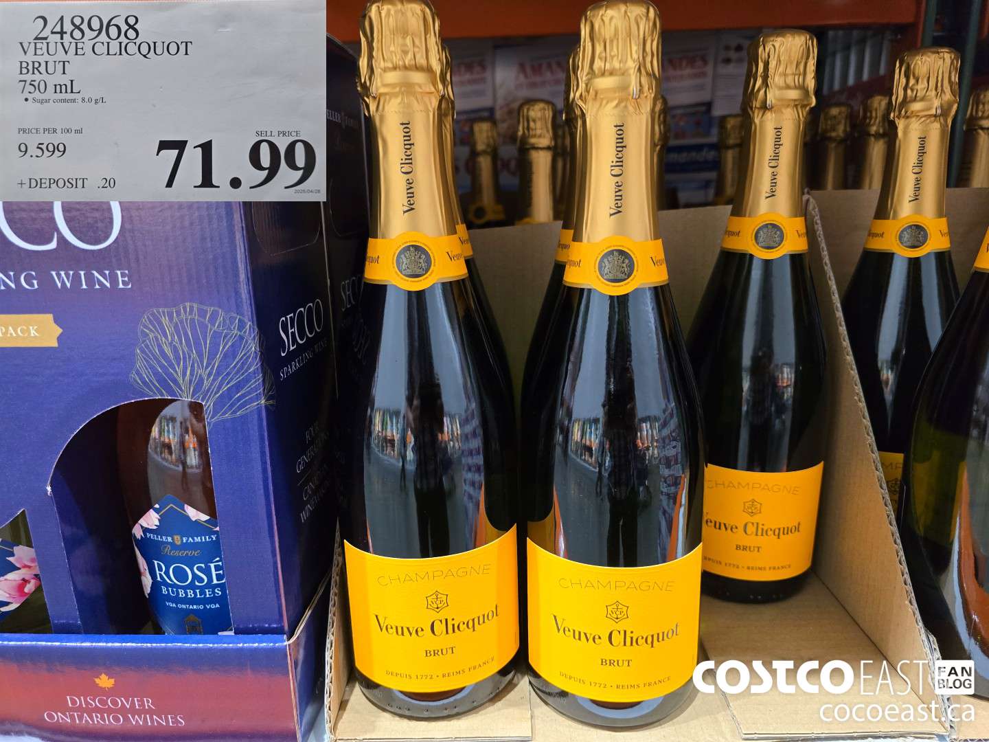 248968 VEUVE CLICQUOT BRUT 750 mL $71.99