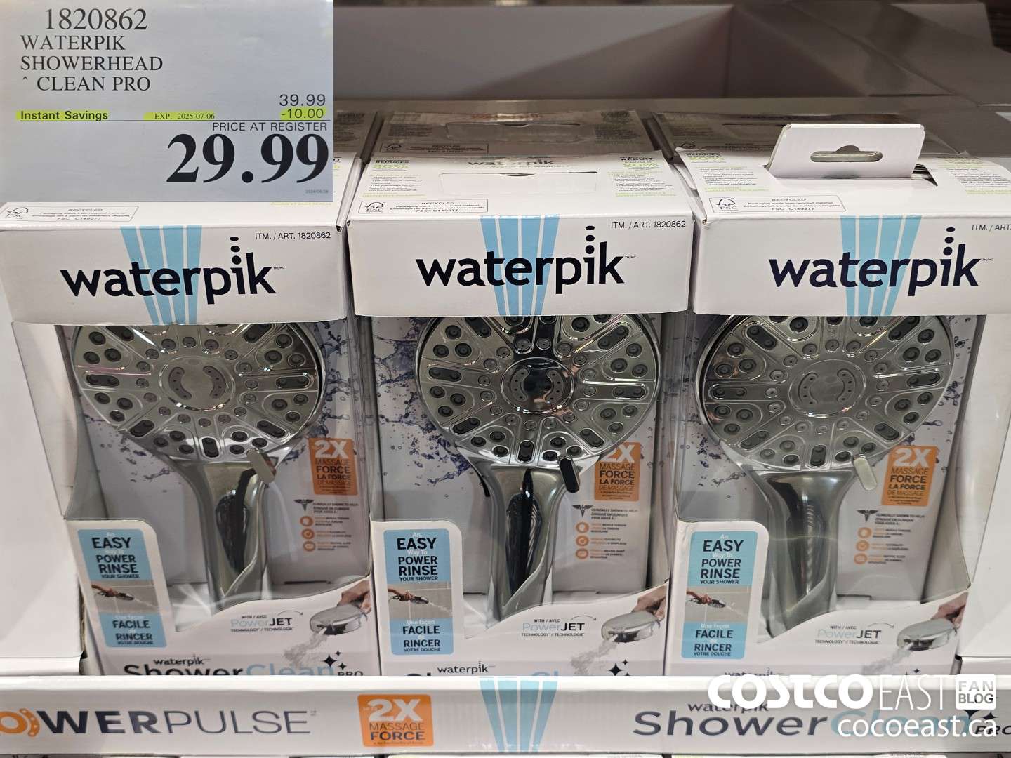 1820862 WATERPIK SHOWERHEAD CLEAN PRO ($10.00 INSTANT SAVINGS EXPIRES ON 2025-07-06) $29.99