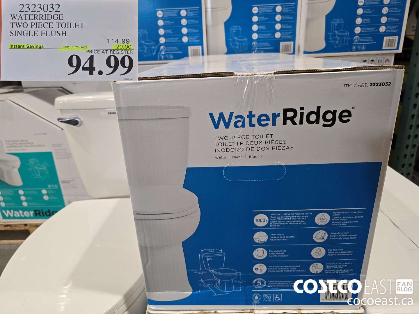 2323032 WATERRIDGE TWO PIECE TOILET SINGLE FLUSH ($20.00 INSTANT SAVINGS EXPIRES ON 2025-06-22) $94.99