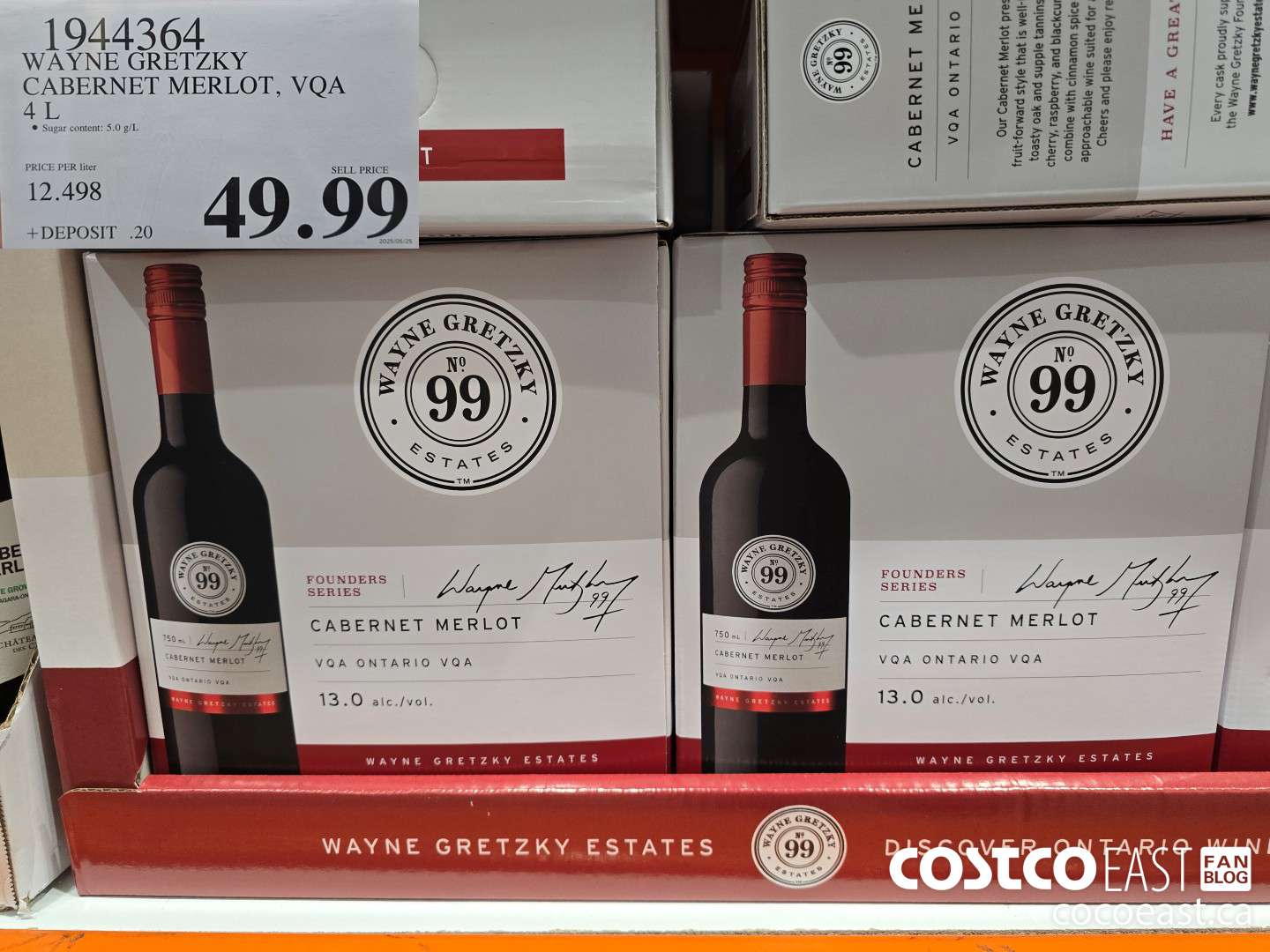 1944364 WAYNE GRETZKY CABERNET MERLOT, VQA 4L $49.99