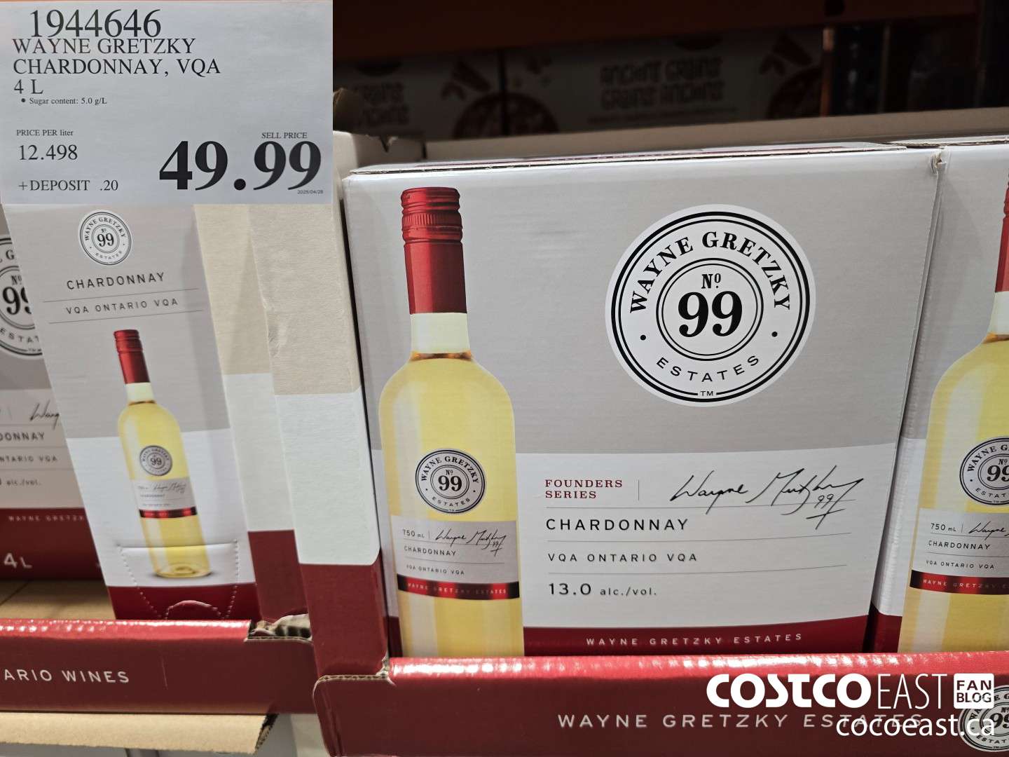 1944646 WAYNE GRETZKY CHARDONNAY, VQA 4 L $49.99