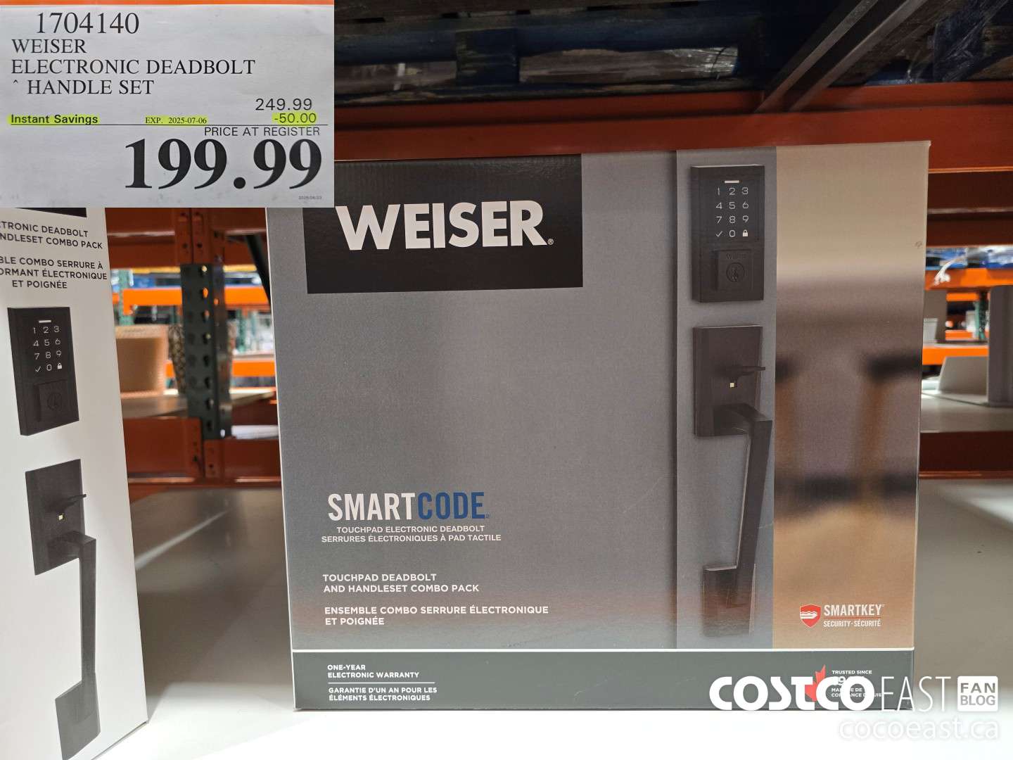1704140 WEISER ELECTRONIC DEADBOLT HANDLE SET ($50.00 INSTANT SAVINGS EXPIRES ON 2025-07-06) $199.99