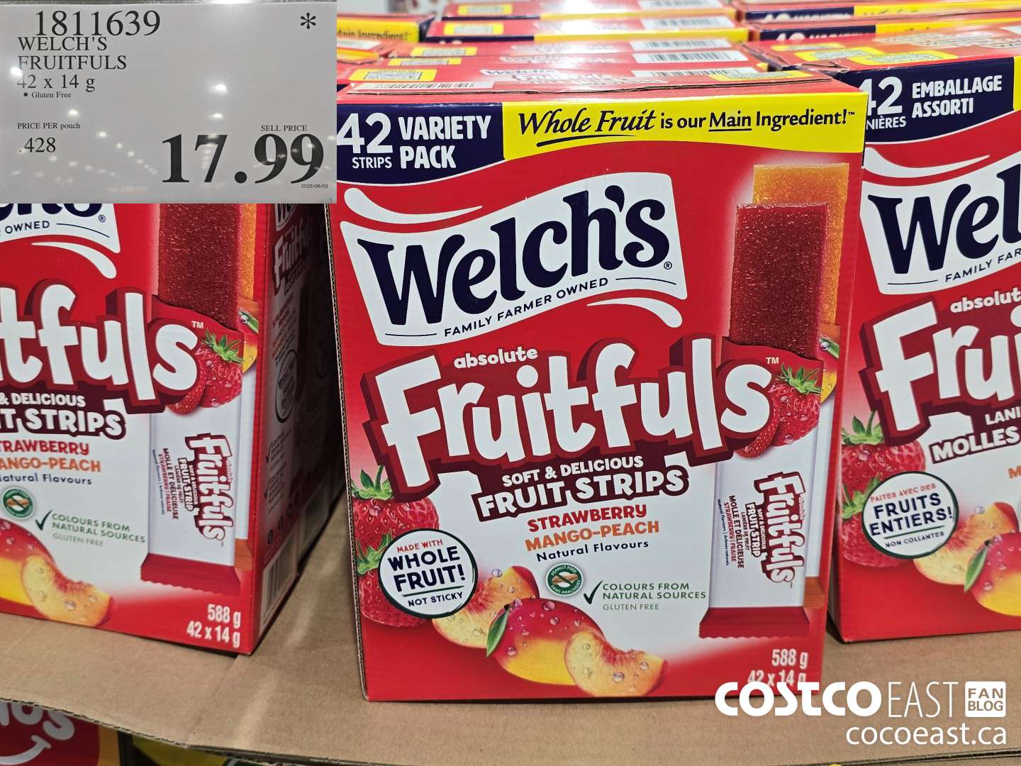 1811639 WELCH'S FRUITFULS 42 x 14 G $17.99